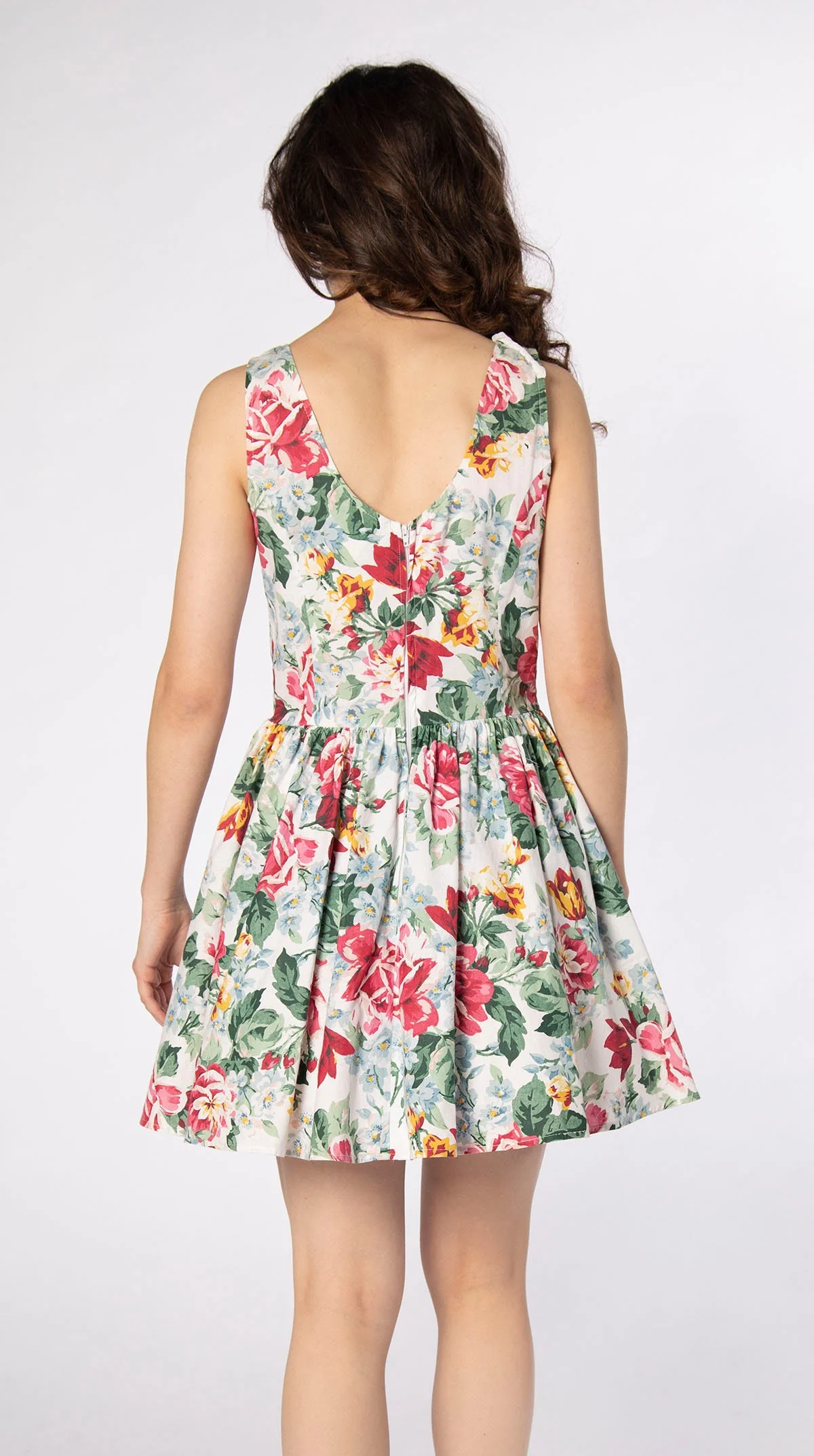 Vintage 90s Cabbage Rose Print Mini Dress Pink and Mint Green Floral Print with Tulle Petticoat Skirt by Accomplice By Wet Seal - Image 6