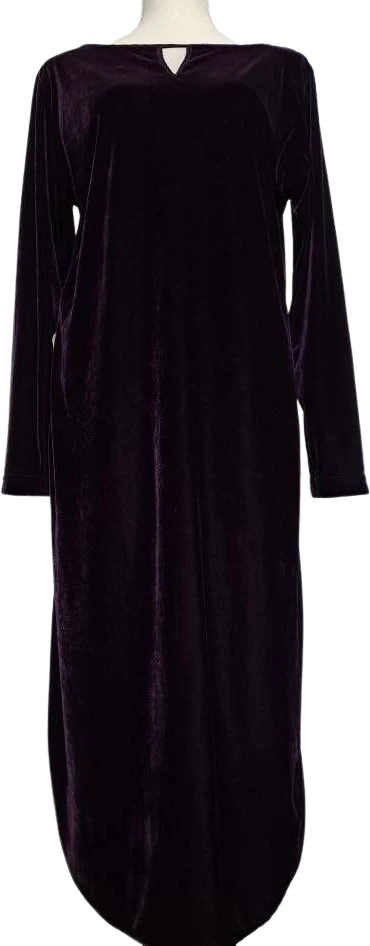 90s Purple Velvet Long Sleeve Night Gown By California Dynasty