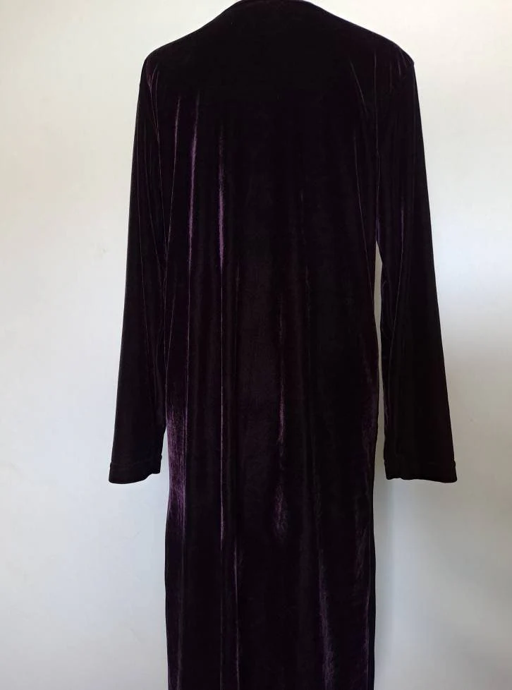 90s Purple Velvet Long Sleeve Night Gown By California Dynasty - Image 5