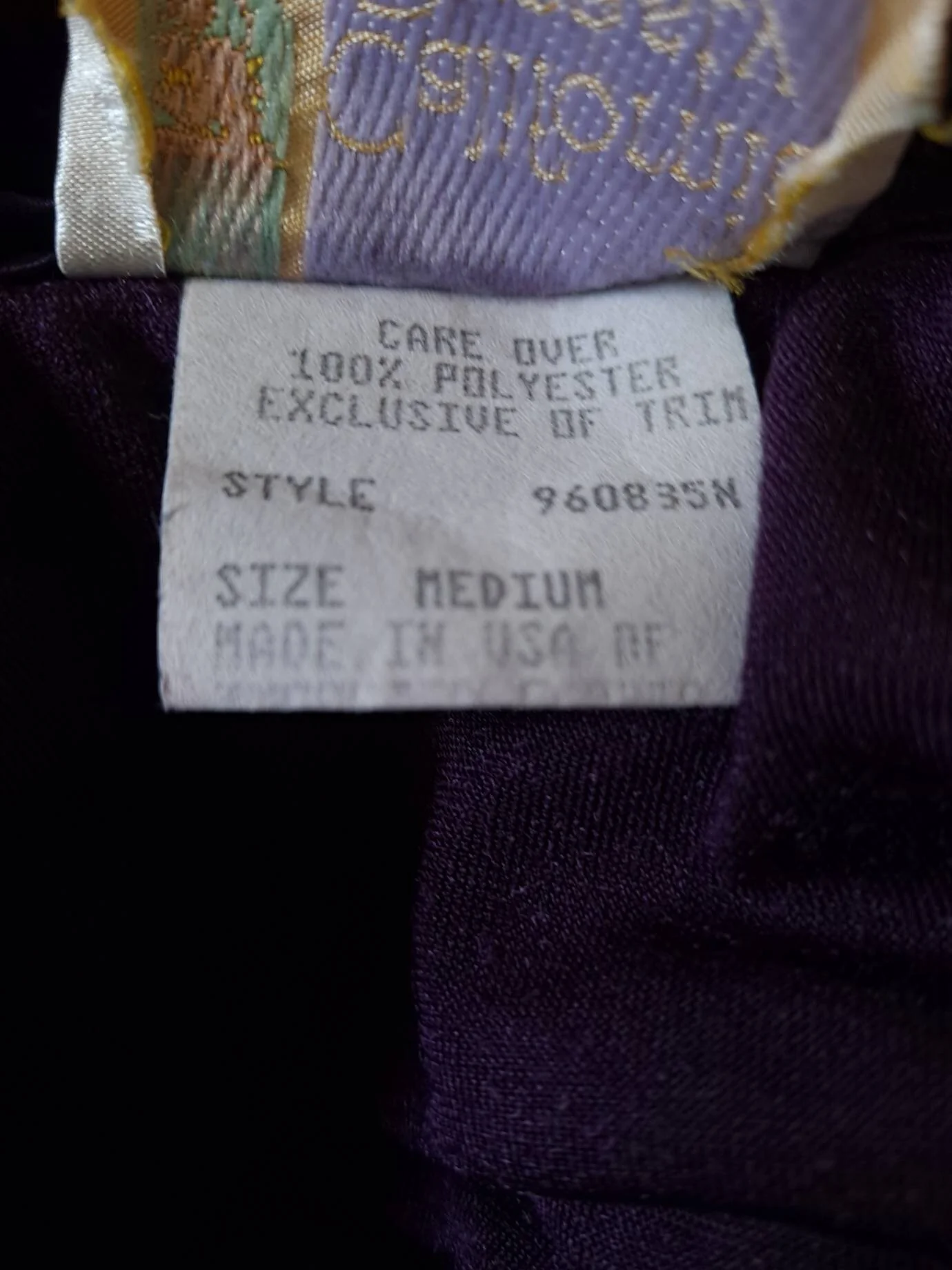 90s Purple Velvet Long Sleeve Night Gown By California Dynasty - Image 7