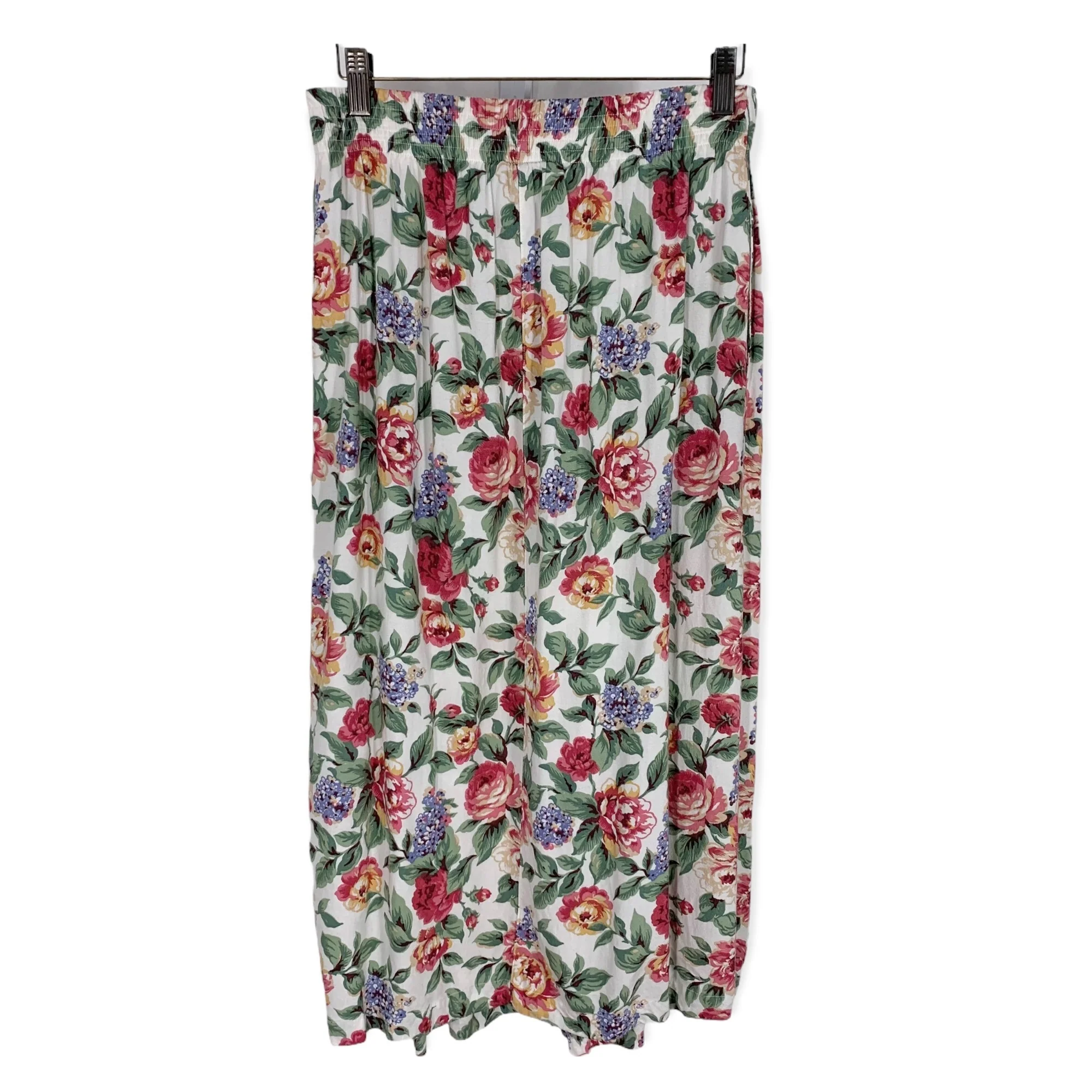 Vintage 90s Capacity Floral Pintuck Pleat Skirt Medium - Image 4