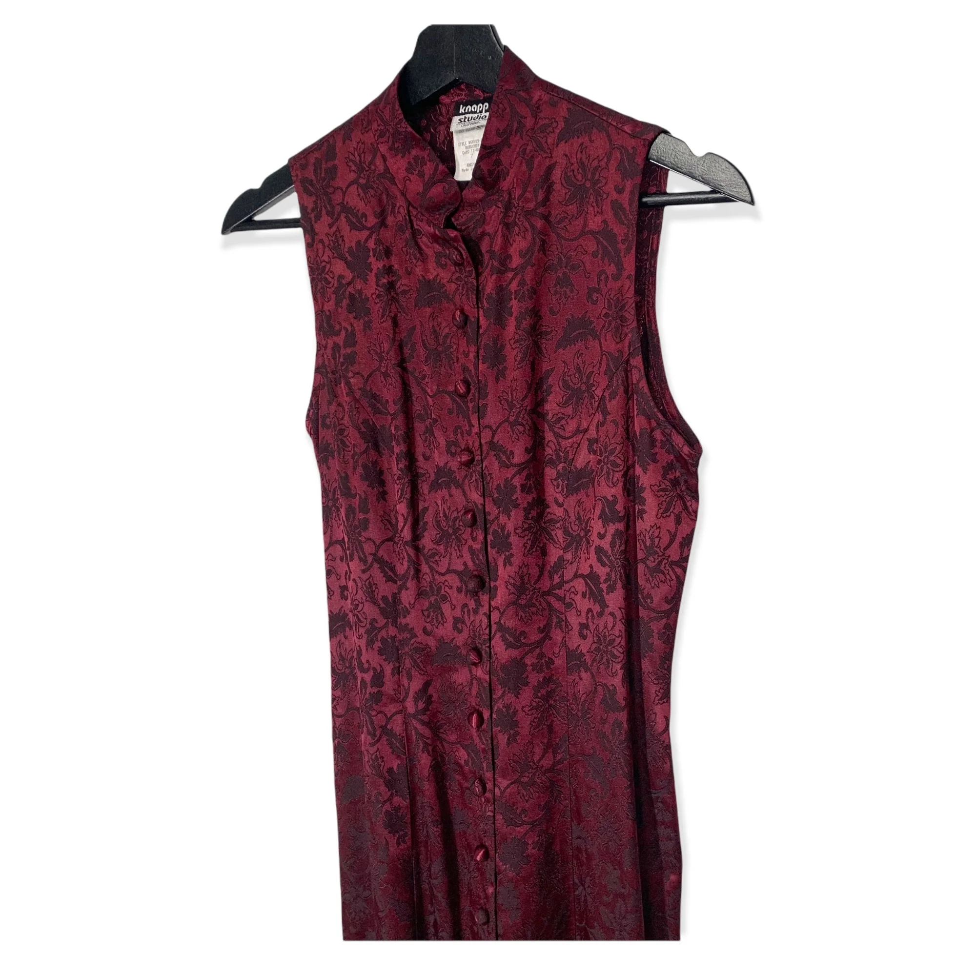 Vintage 90s Cheongsam Satin Full Length Dress Medium by Knapp Studio - Image 3