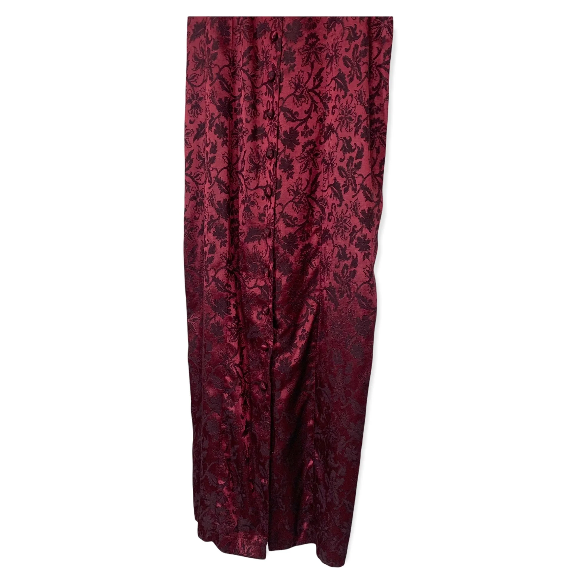 Vintage 90s Cheongsam Satin Full Length Dress Medium by Knapp Studio - Image 4