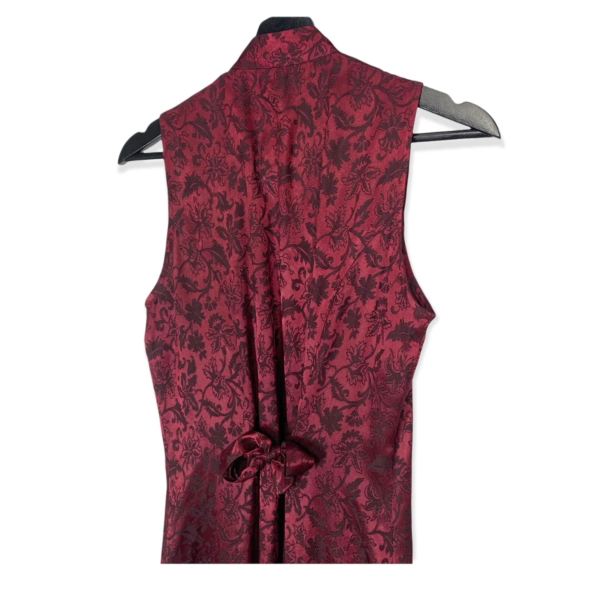 Vintage 90s Cheongsam Satin Full Length Dress Medium by Knapp Studio - Image 5
