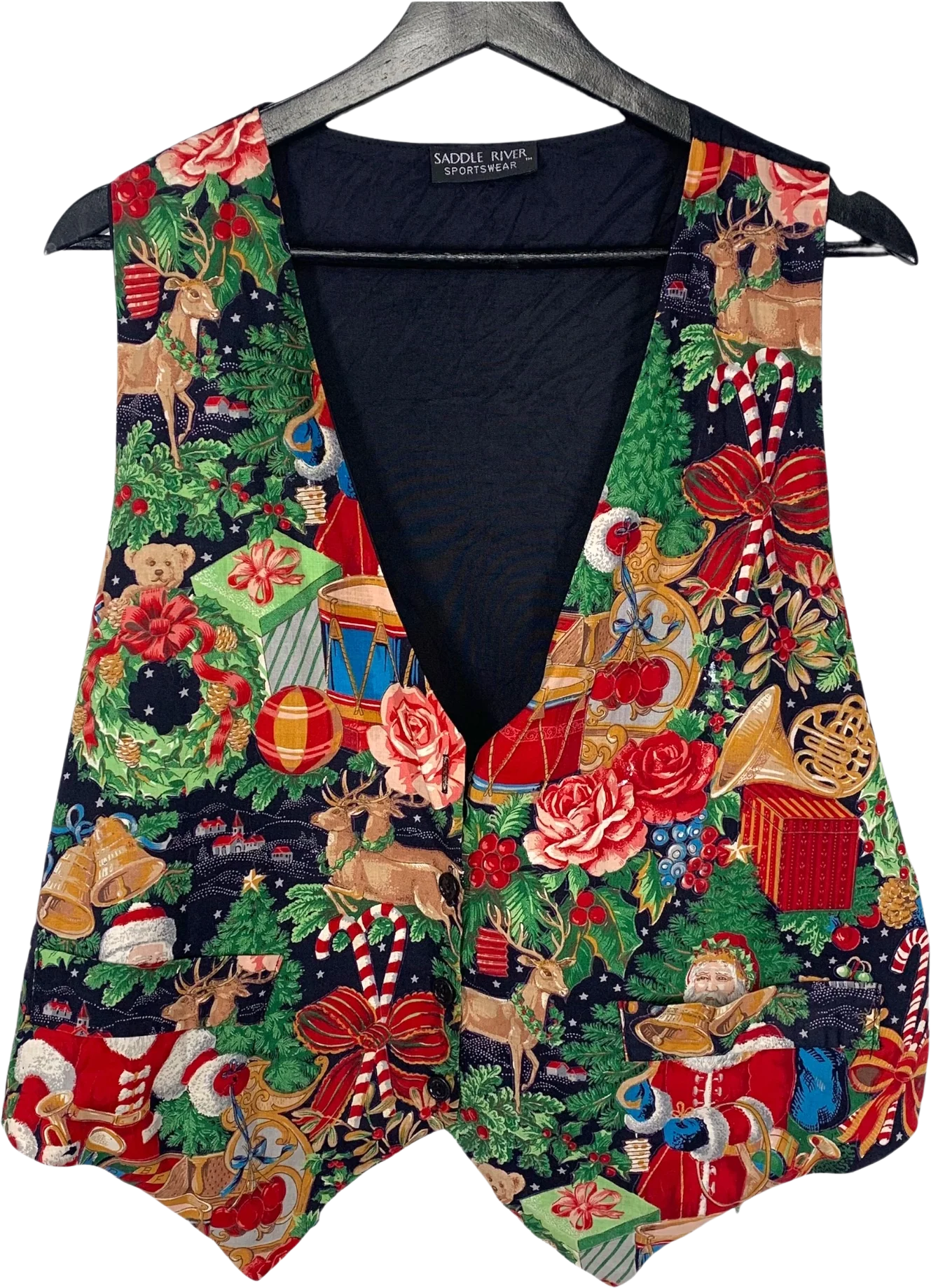 Vintage 90s Christmas Button Up Vest Large by Saddle River
