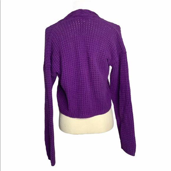 Vintage 90s Cotton Knit Cropped Sweater Large by Park Ave South - Image 3
