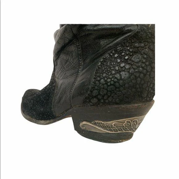 Vintage 90s Cowgirl Calf Height Leather Boots 7 by Zodiac - Image 3