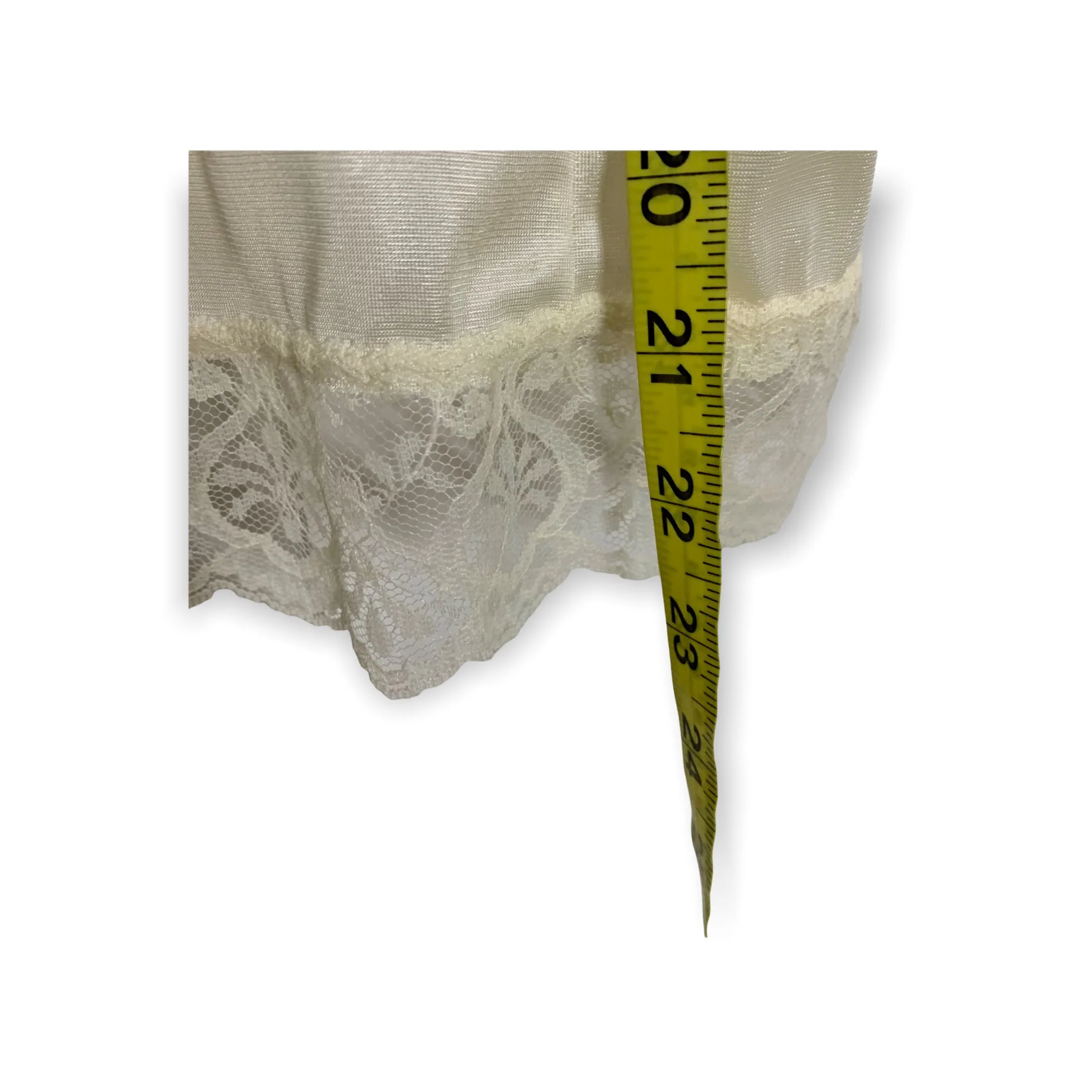Vintage 90s Cream Cami Antron Iii Nylon Lace Slip Small by Sliperfection - Image 5
