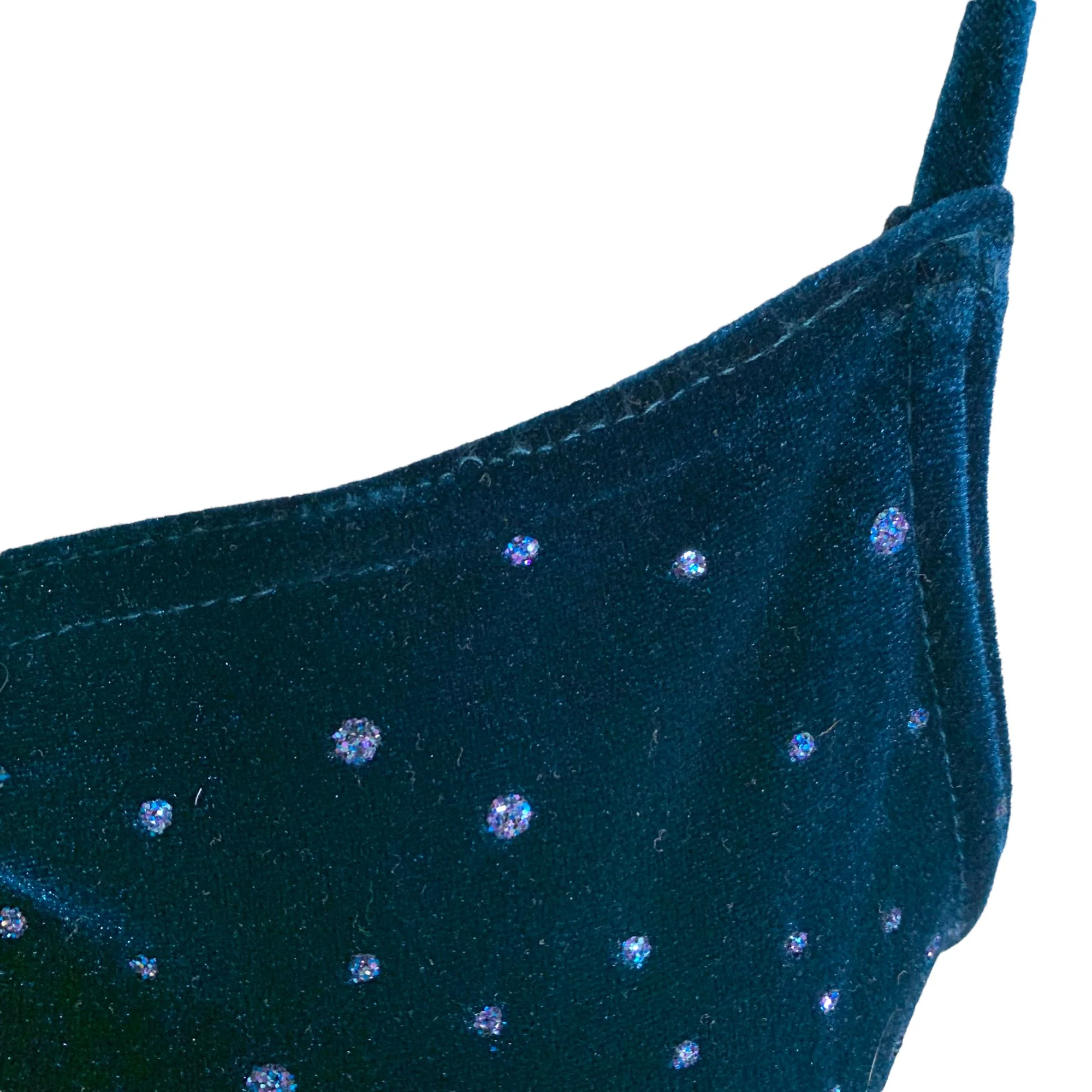 Vintage 90s Deep Teal Glitter Velvet Full Length Formal Dress by Jump - Image 11