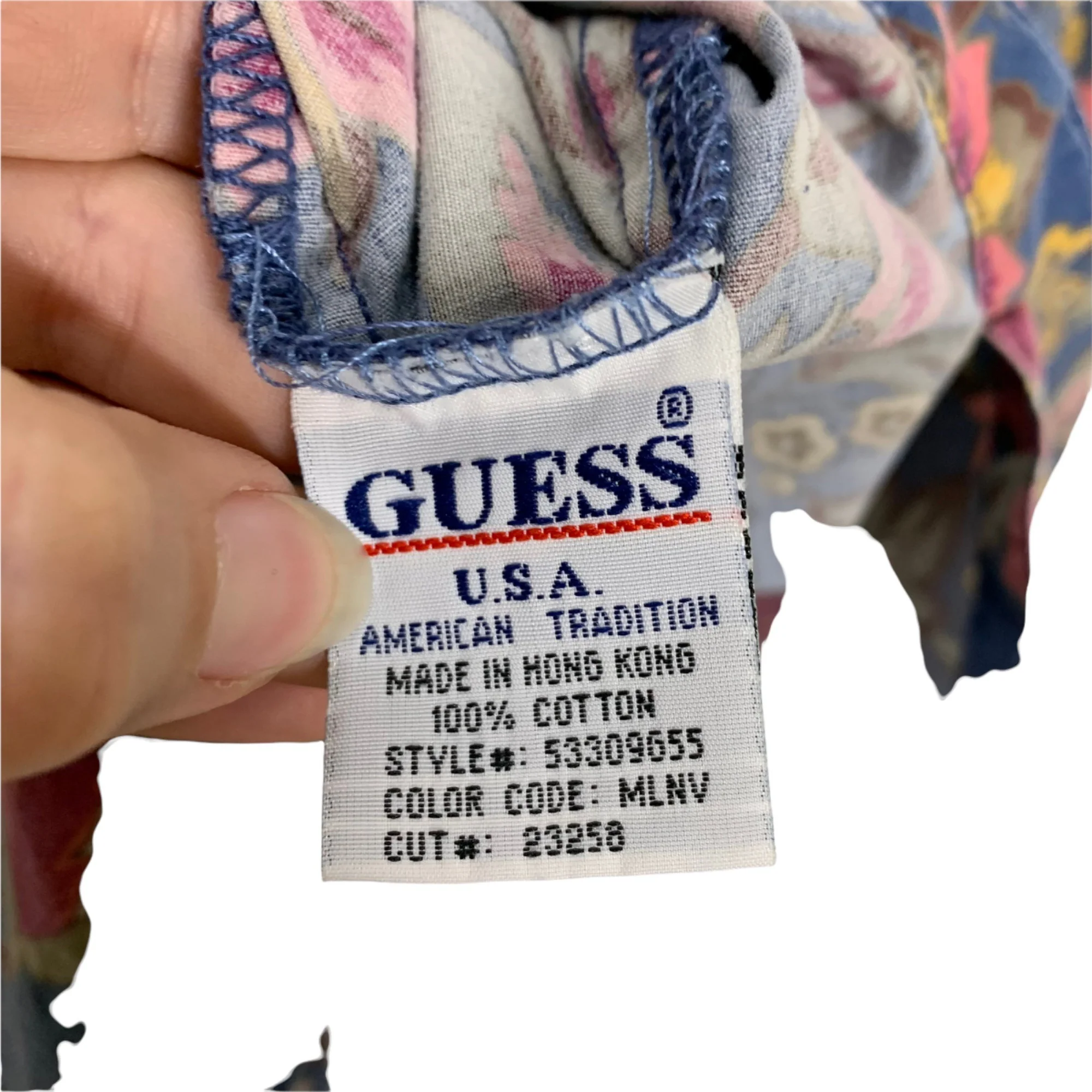 Vintage 90s Denim Floral Button Up Top 100% Cotton S Small by Guess Jeans Usa - Image 4