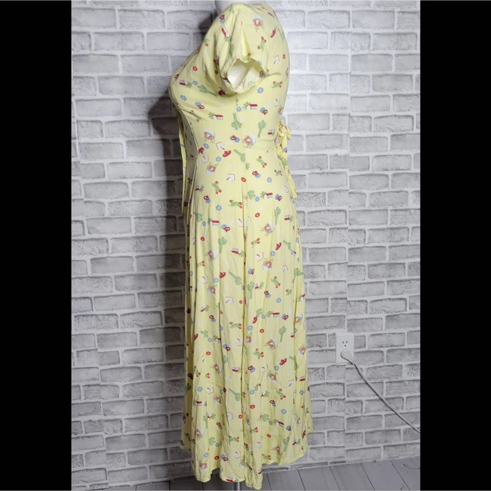 Vintage 90s Desert Cactus Theme Miss Frizzle Vibes Midi Dress by Desert Divas - Image 3