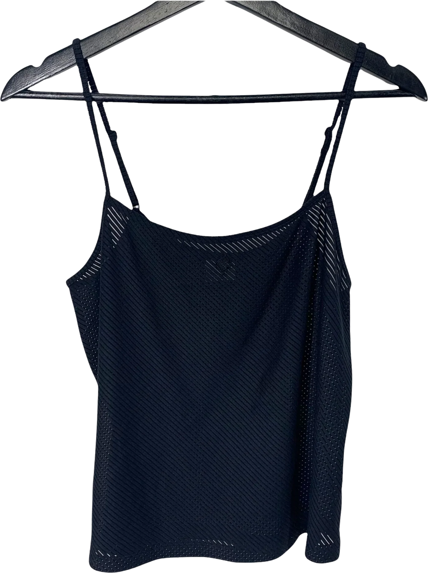 Vintage 90s Diagonal Mesh Spaghetti Strap Top Medium by Ralph Lauren