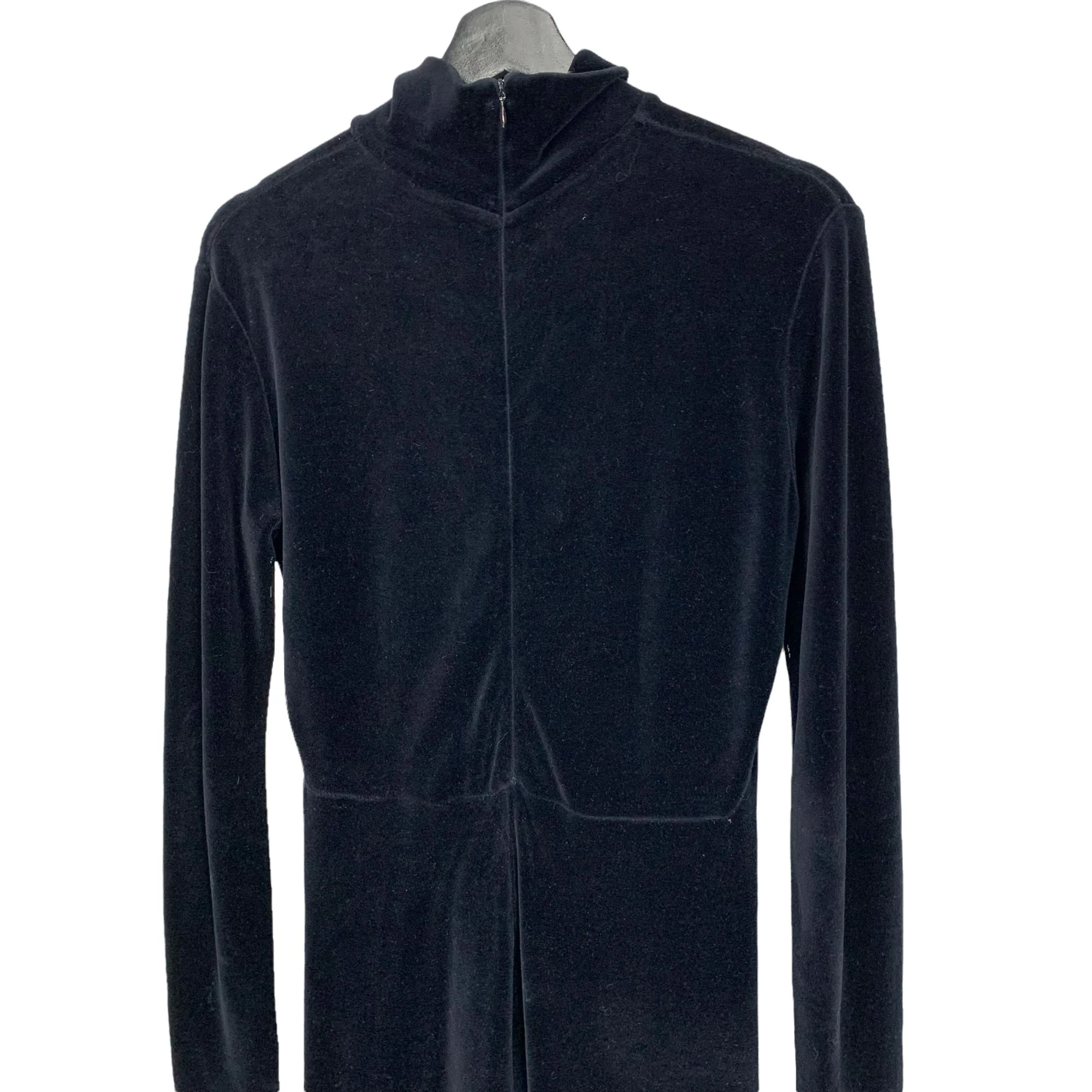 Vintage 90s Dkny Black Velvet Mock Neck Long Sleeve Jumpsuit by Dkny - Image 5