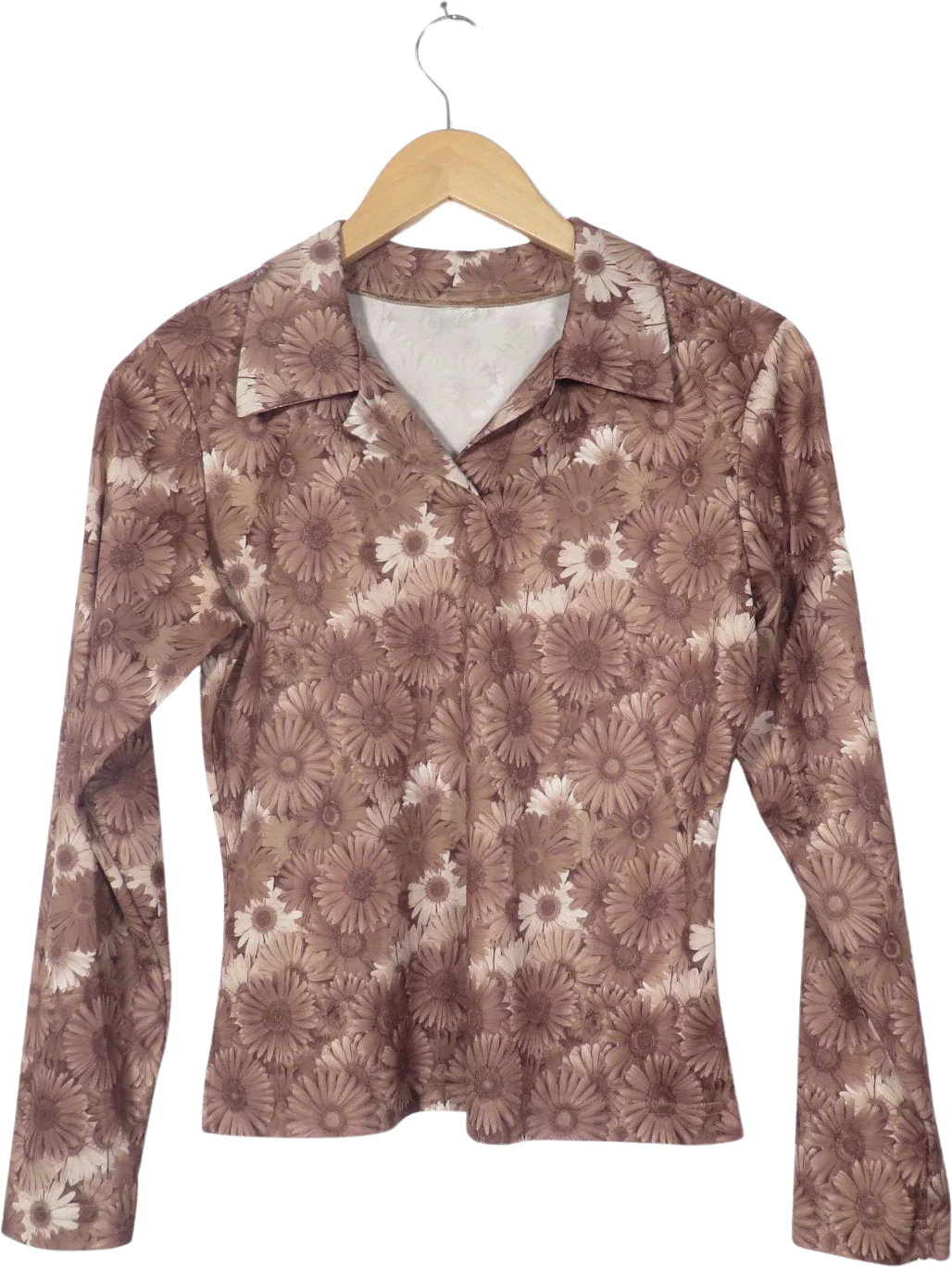 Vintage 90s Does 70s Daisy Print Top Size S
