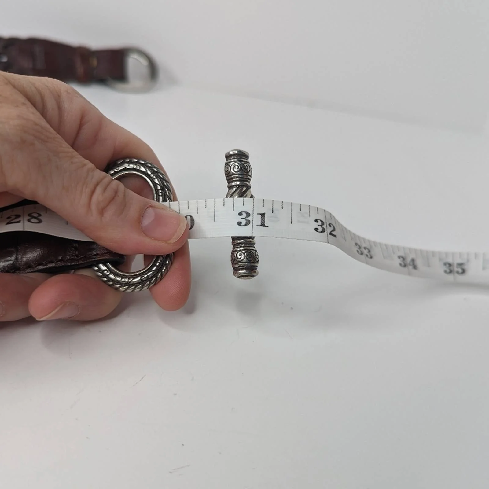 Vintage 90s Double Braided Leather Waist Belt S - Image 7