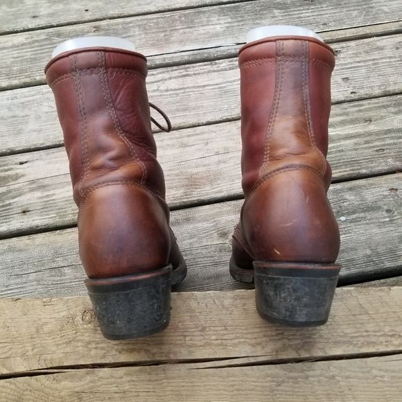 Vintage 90s Double H Western Packer Roper Lacer Steampunk Boots by Double H - Image 5
