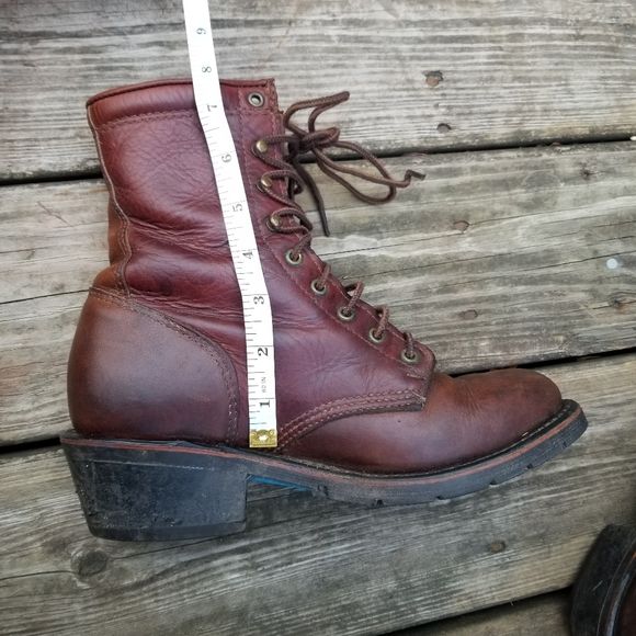 Vintage 90s Double H Western Packer Roper Lacer Steampunk Boots by Double H - Image 9