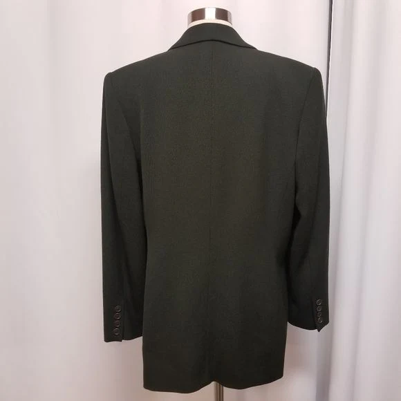 Vintage 90s Eddie Bauer Forest Green Wool Power Blazer by Eddie Bauer - Image 2