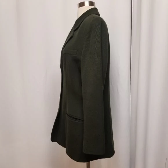 Vintage 90s Eddie Bauer Forest Green Wool Power Blazer by Eddie Bauer - Image 5
