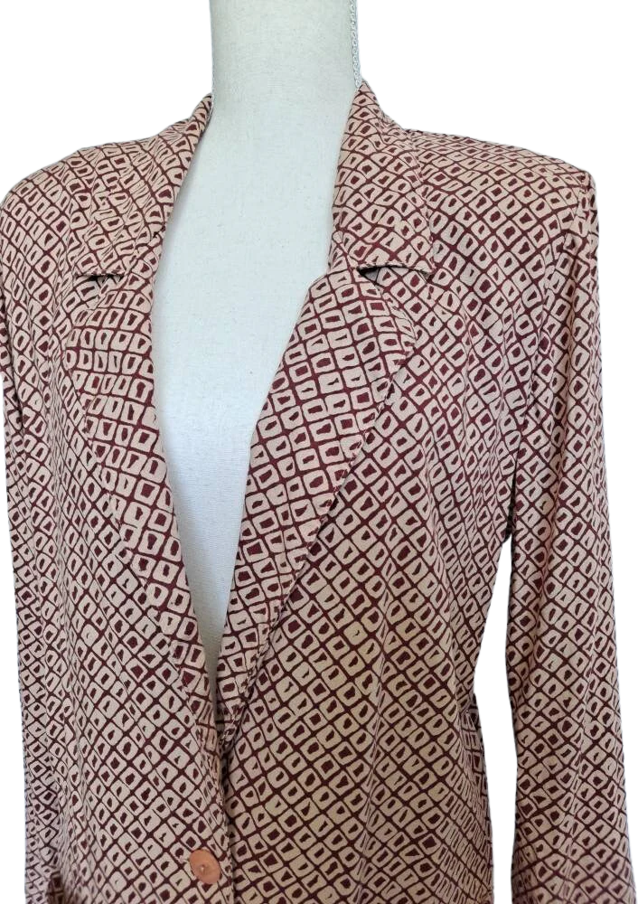 90s Ultra Lightweight Longer Length Rayon Blazer By Essay