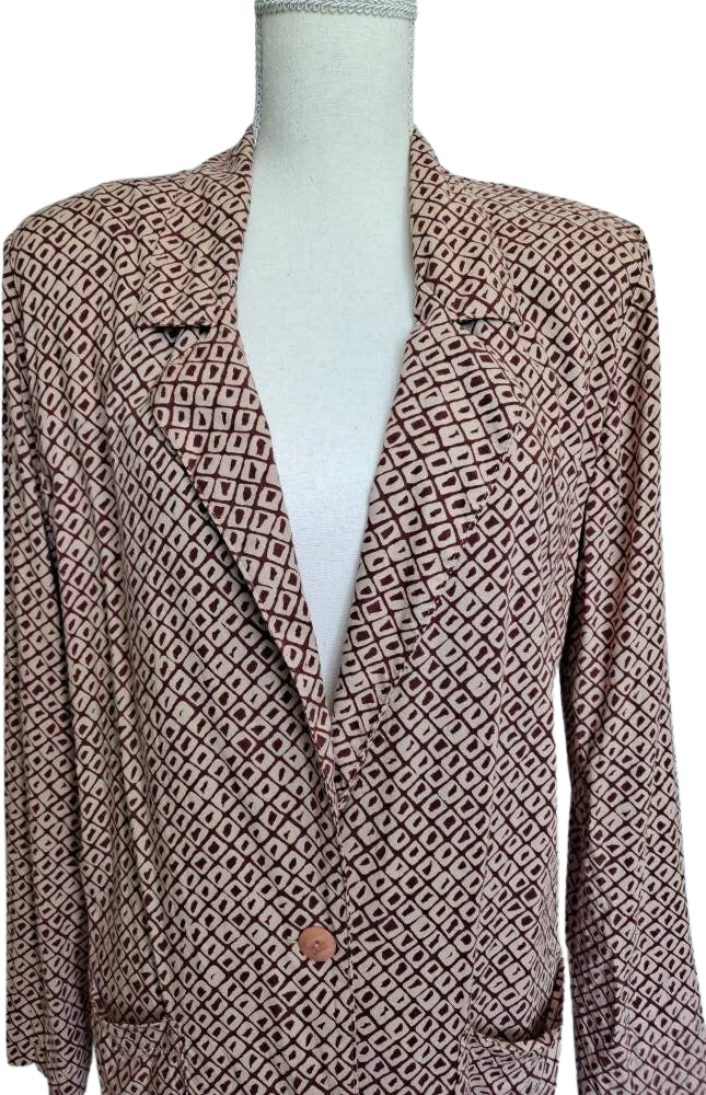 90s Ultra Lightweight Longer Length Rayon Blazer By Essay - Image 4