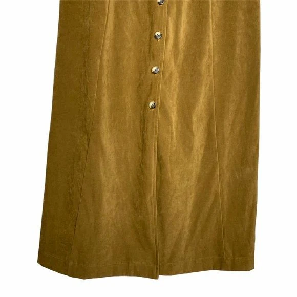 Vintage 90s Faux Suede Dress Medium by Clues Collection - Image 3