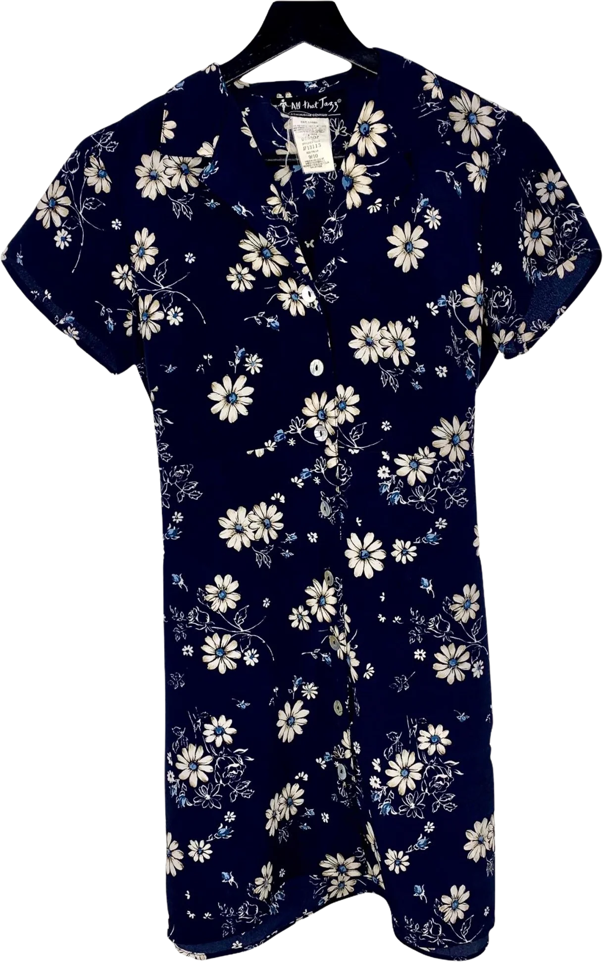 Vintage 90s Floral Button Up Mini Dress Medium by All That Jazz