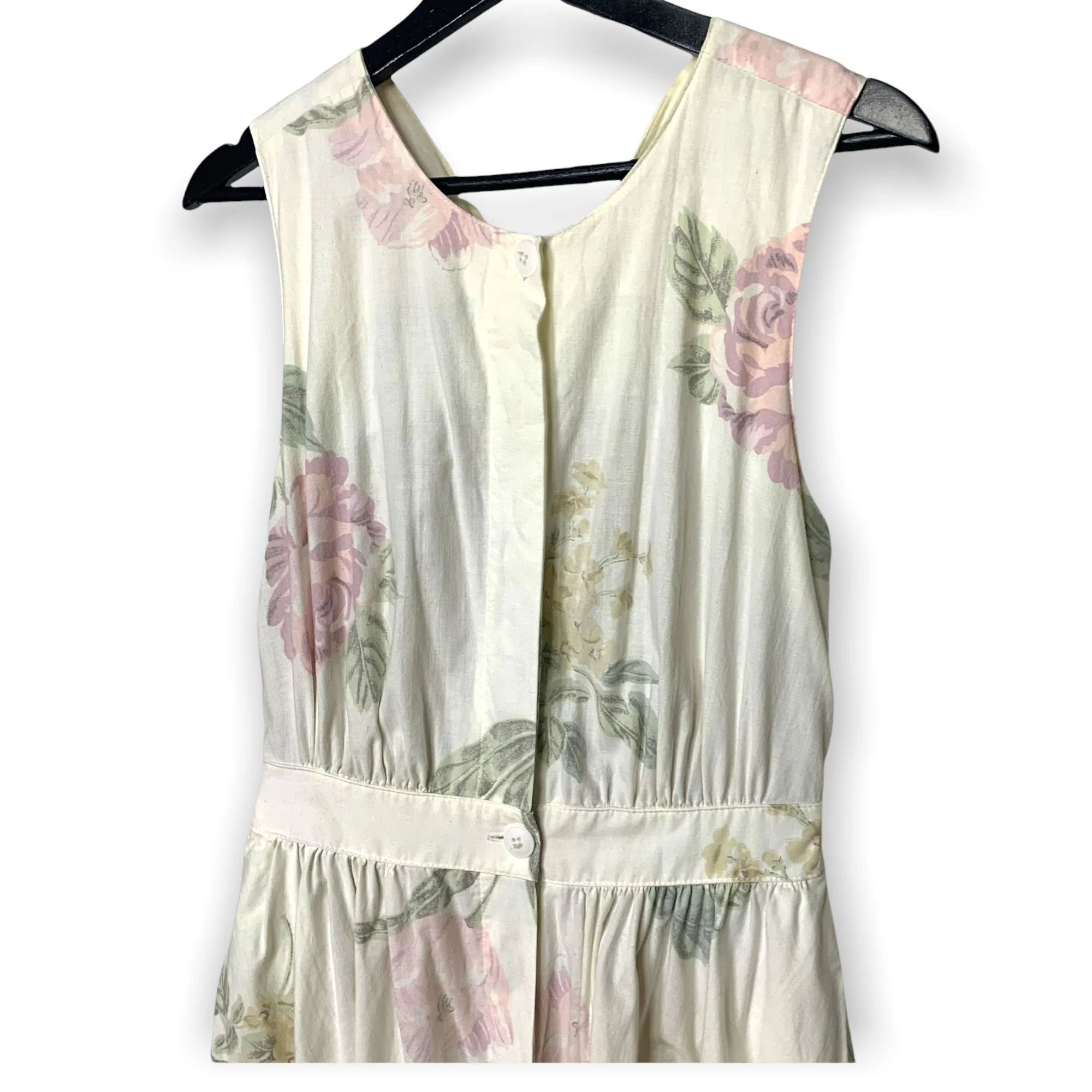 Vintage 90s Floral Crisscross Back Button Up Dress Medium by Carol Anderson - Image 2