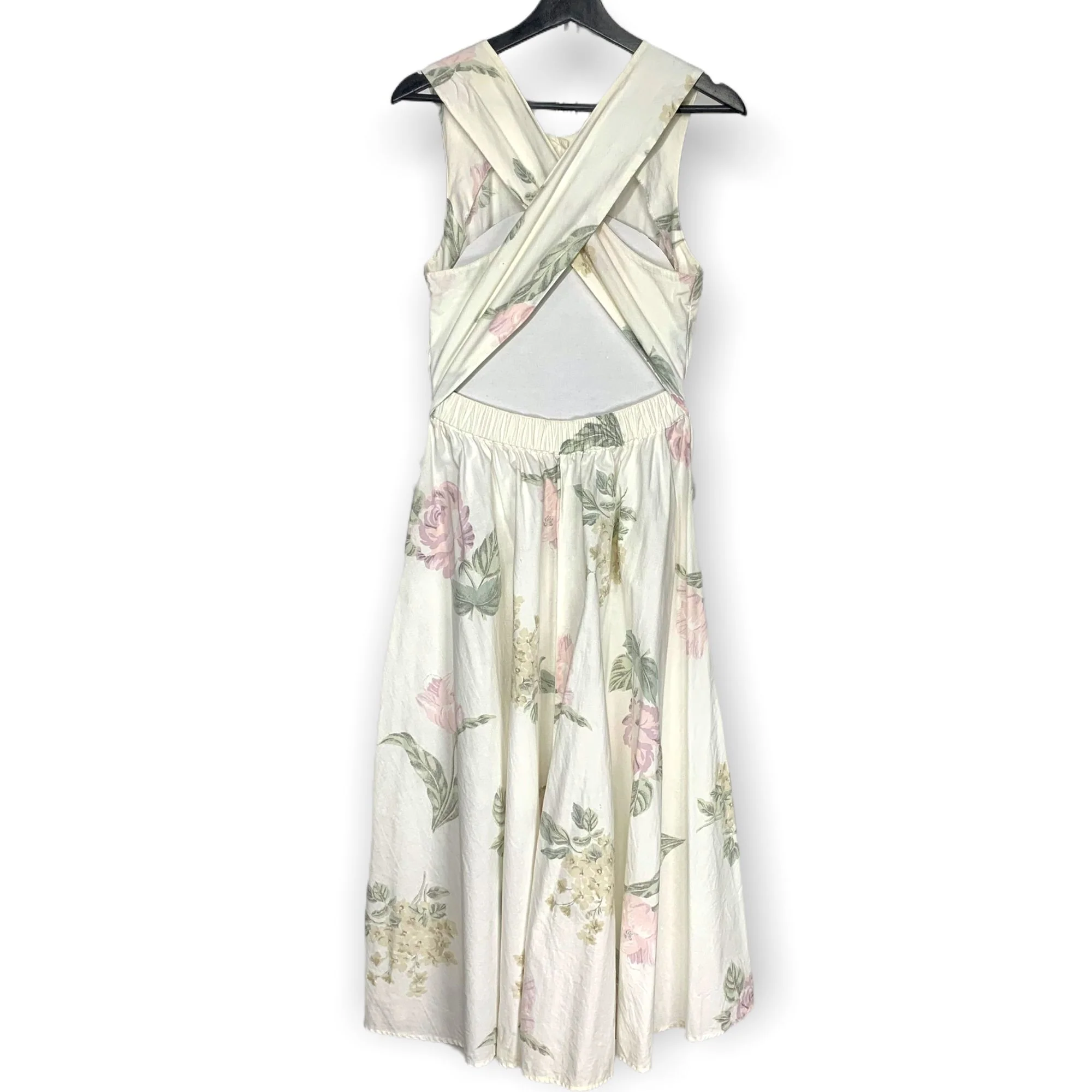 Vintage 90s Floral Crisscross Back Button Up Dress Medium by Carol Anderson - Image 3
