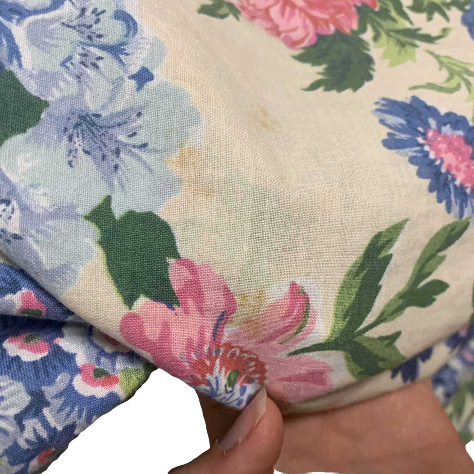 Vintage 90s Floral Fit Flare Ruffle Neckline Short Sleeve Full Length Dress by Expo - Image 10