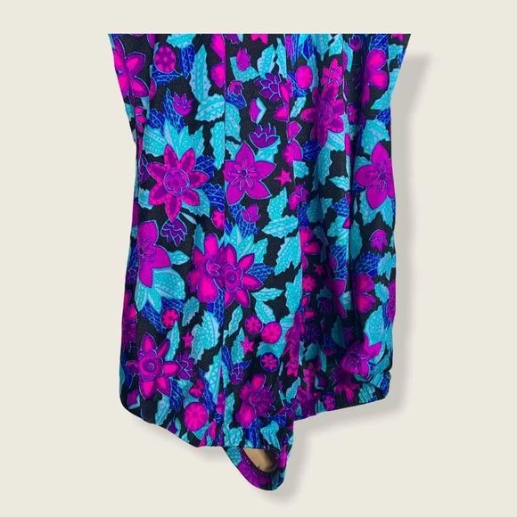Vintage 90s Floral Ruched Center One Piece Large by Maxine of Hollywood - Image 6