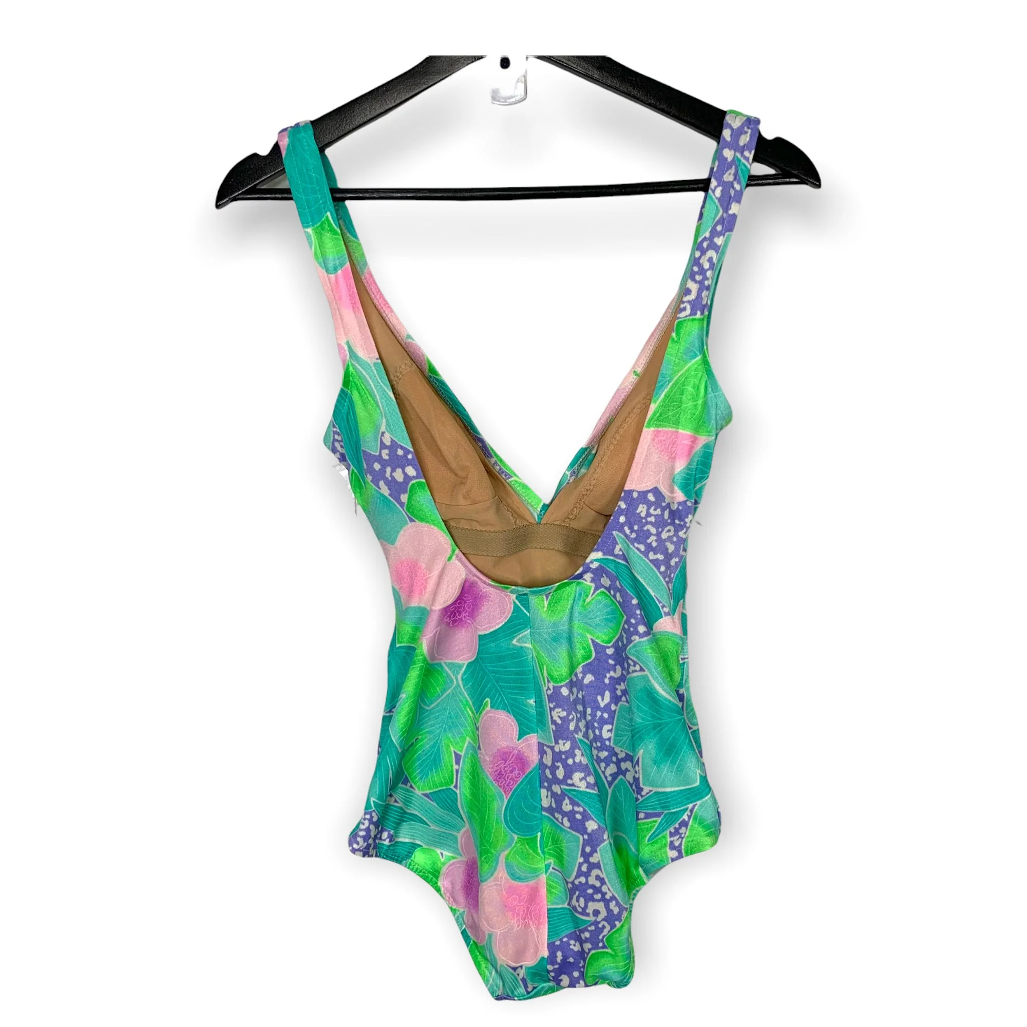 Vintage 90s Floral Ruched Side Wrap One Piece Swimsuit Medium by Catalina - Image 2