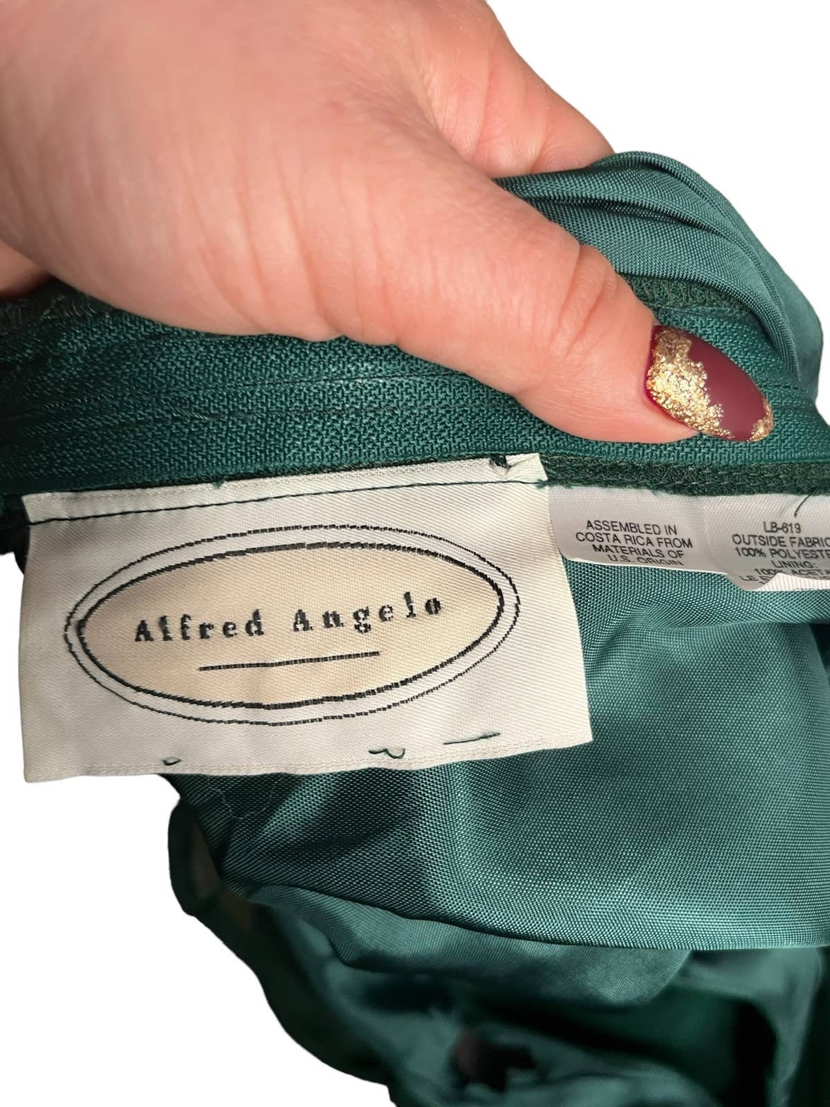 Vintage 90s Forest Green Formal Bridesmaid Maxi Dress Small Medium by Alfredo Angelo - Image 6