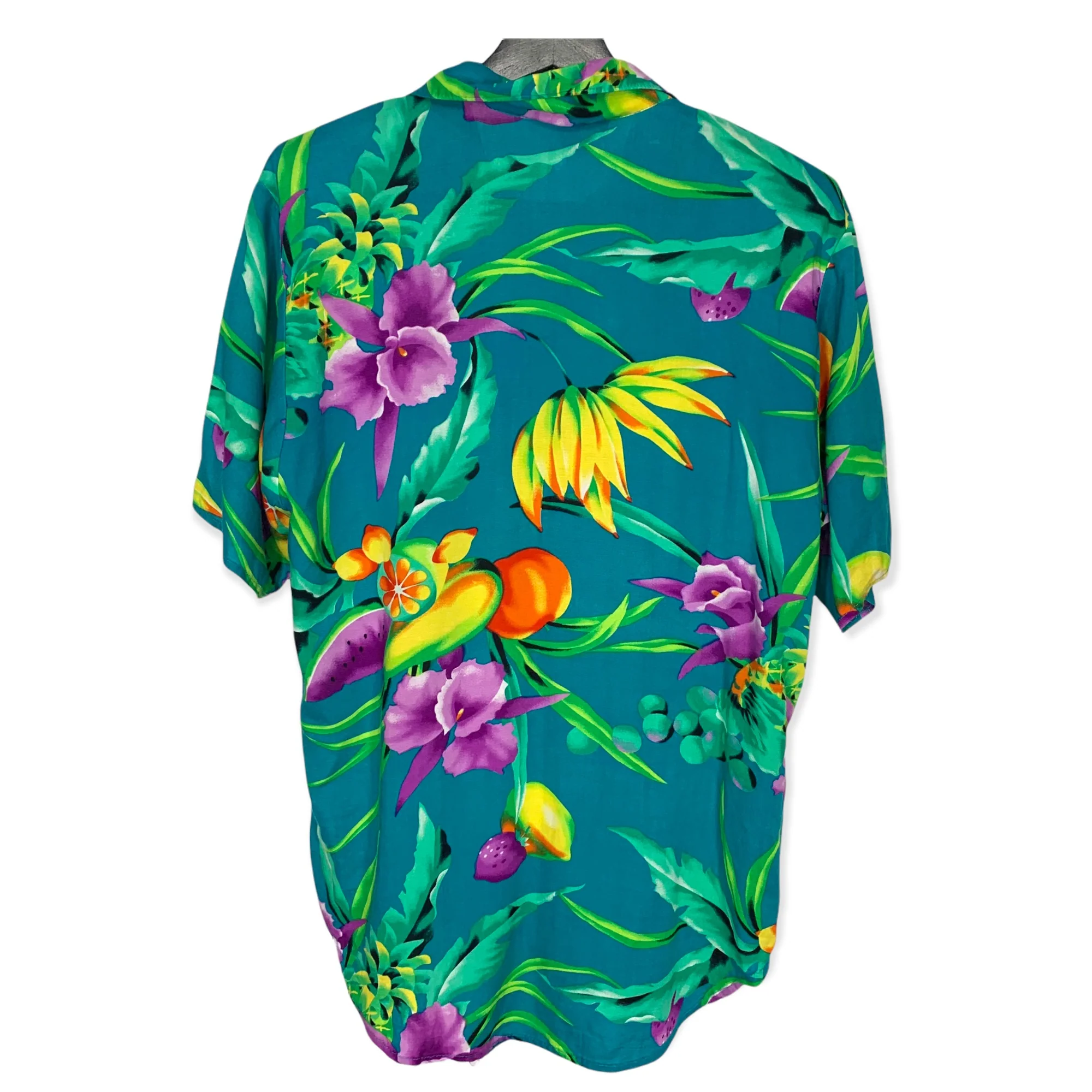 Vintage 90s Furst Tropical Short Sleeve Top Small - Image 2