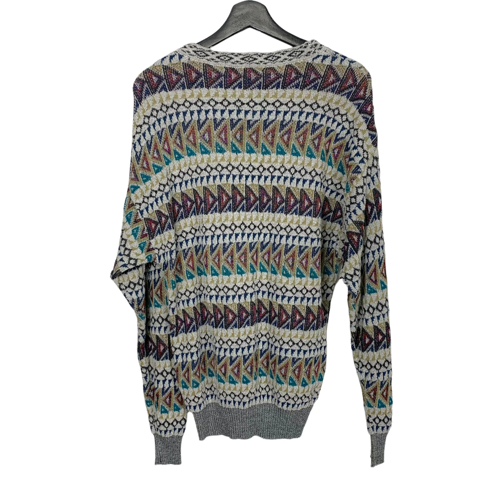 Vintage 90s Geometric Pattern Knit Pull Over Sweater Small by Mondo di Marco - Image 2