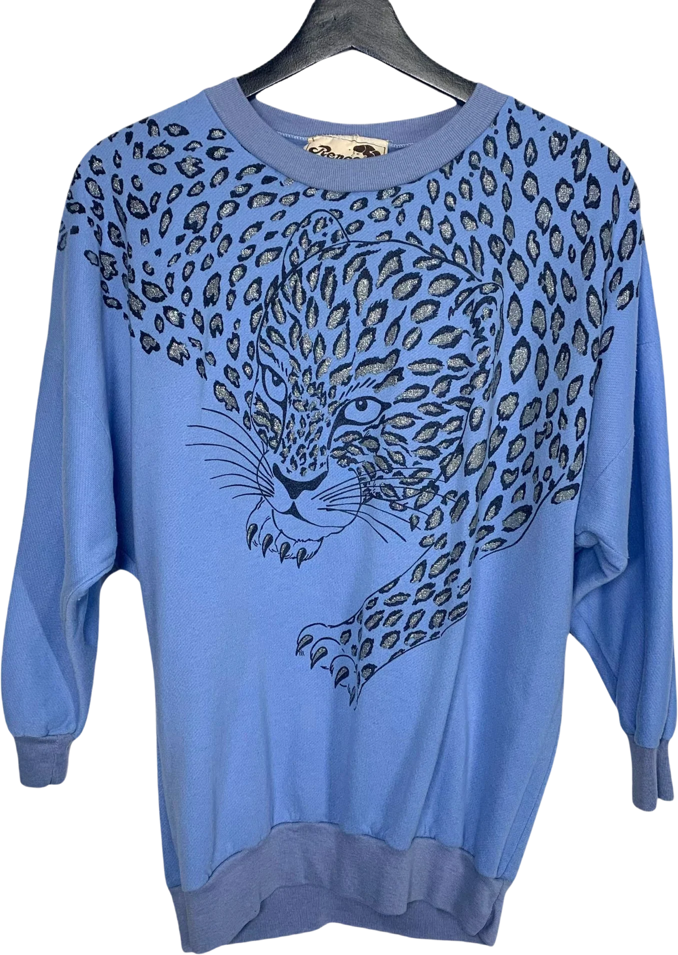 Vintage 90s Glitter Cheetah Graphic Sweatshirt by Renee