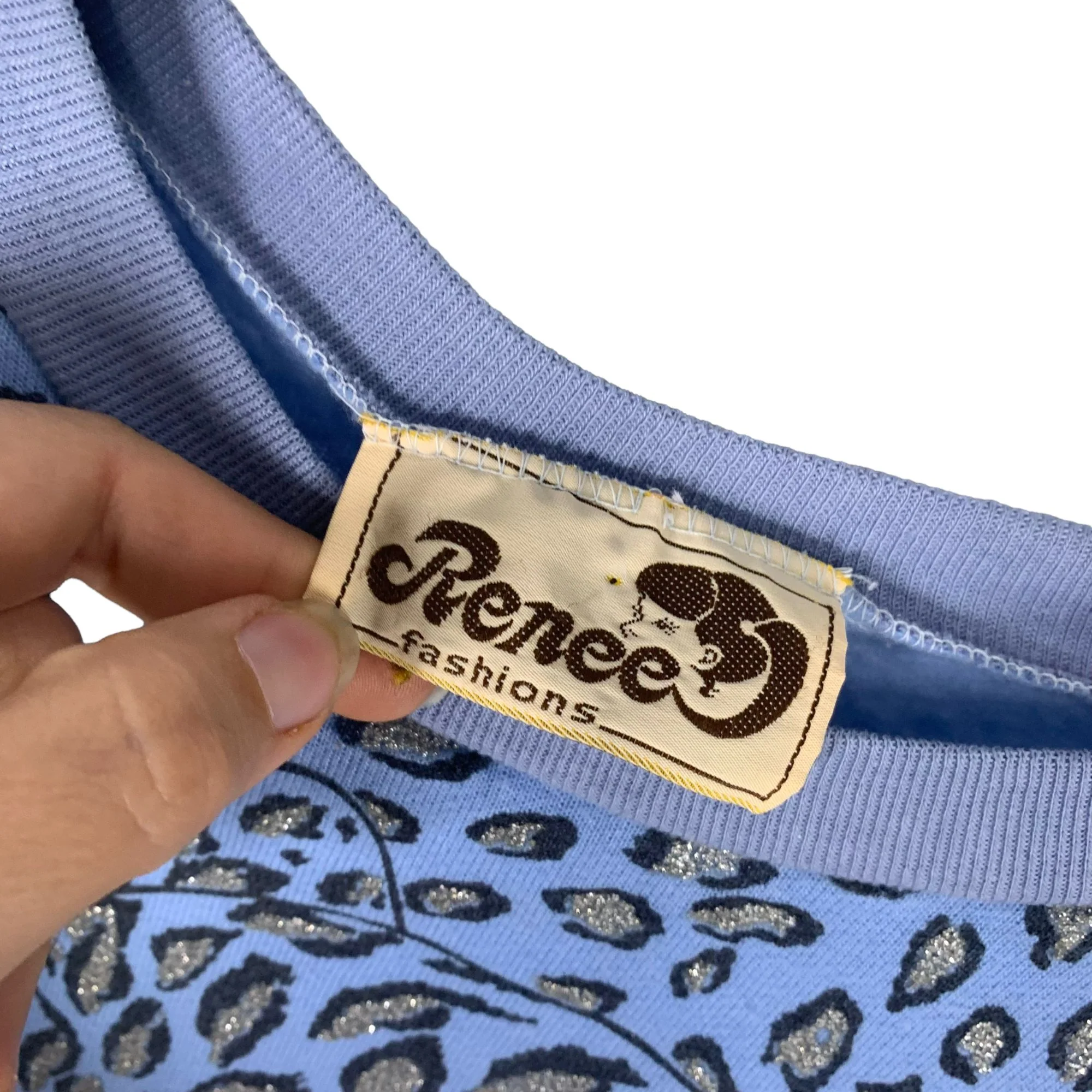 Vintage 90s Glitter Cheetah Graphic Sweatshirt by Renee - Image 4