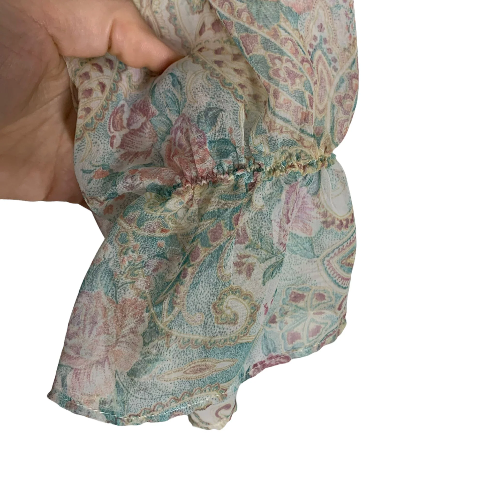 Vintage 90s Gold Label Paisley Floral Sheer Night Gown Large by Victoria's Secret - Image 5