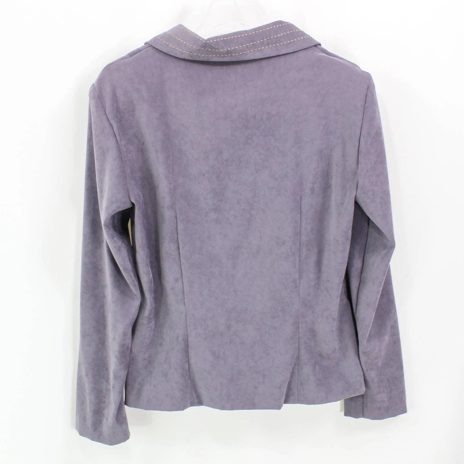 Vintage 90s Gray Round Collar Peplum Jacket by Courtenay - Image 2