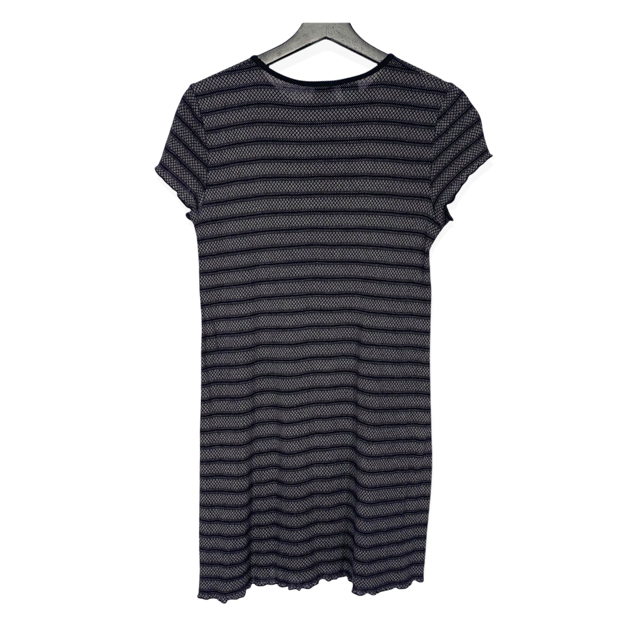 Vintage 90s Gray Stripe Babydoll Micro Mini Dress by Dkny - Image 2