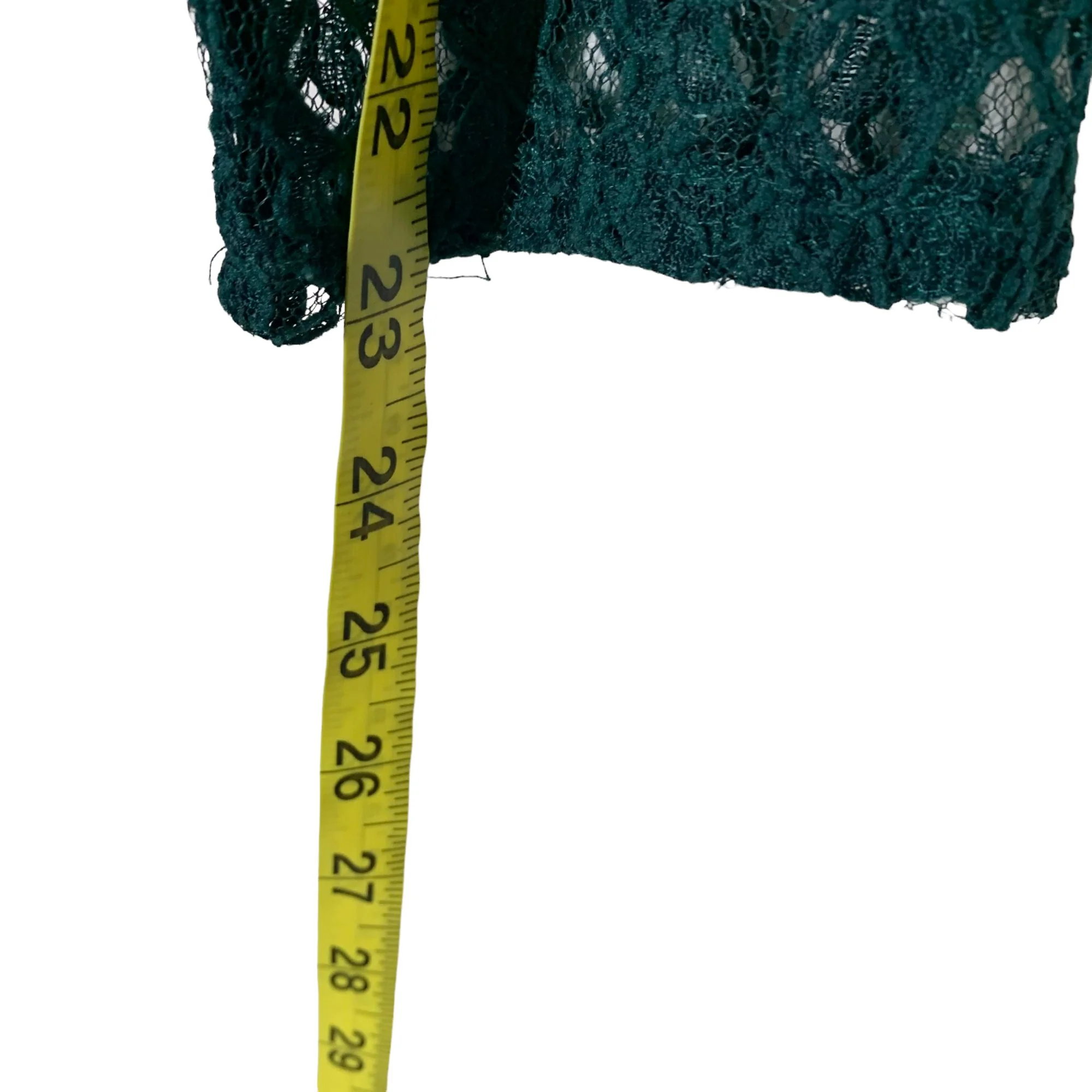 Vintage 90s Green Lace Long Sleeve Lace Up Back Mini Dress by My Michelle - Image 7