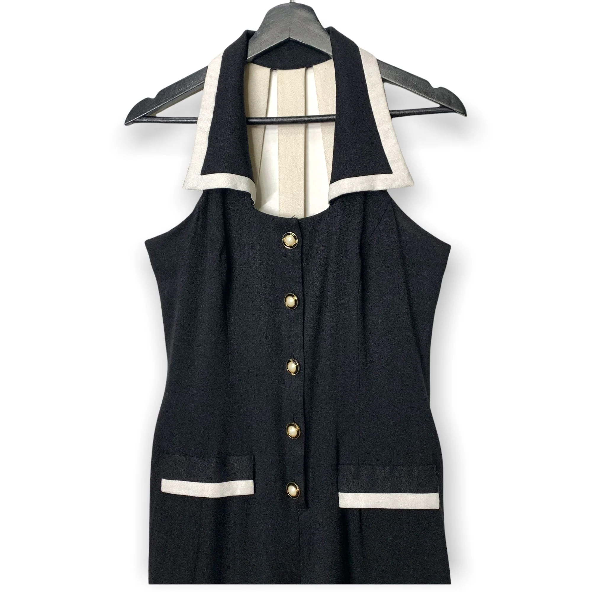 Vintage 90s Halter Button Up Jumpsuit Small by Scarlett - Image 3