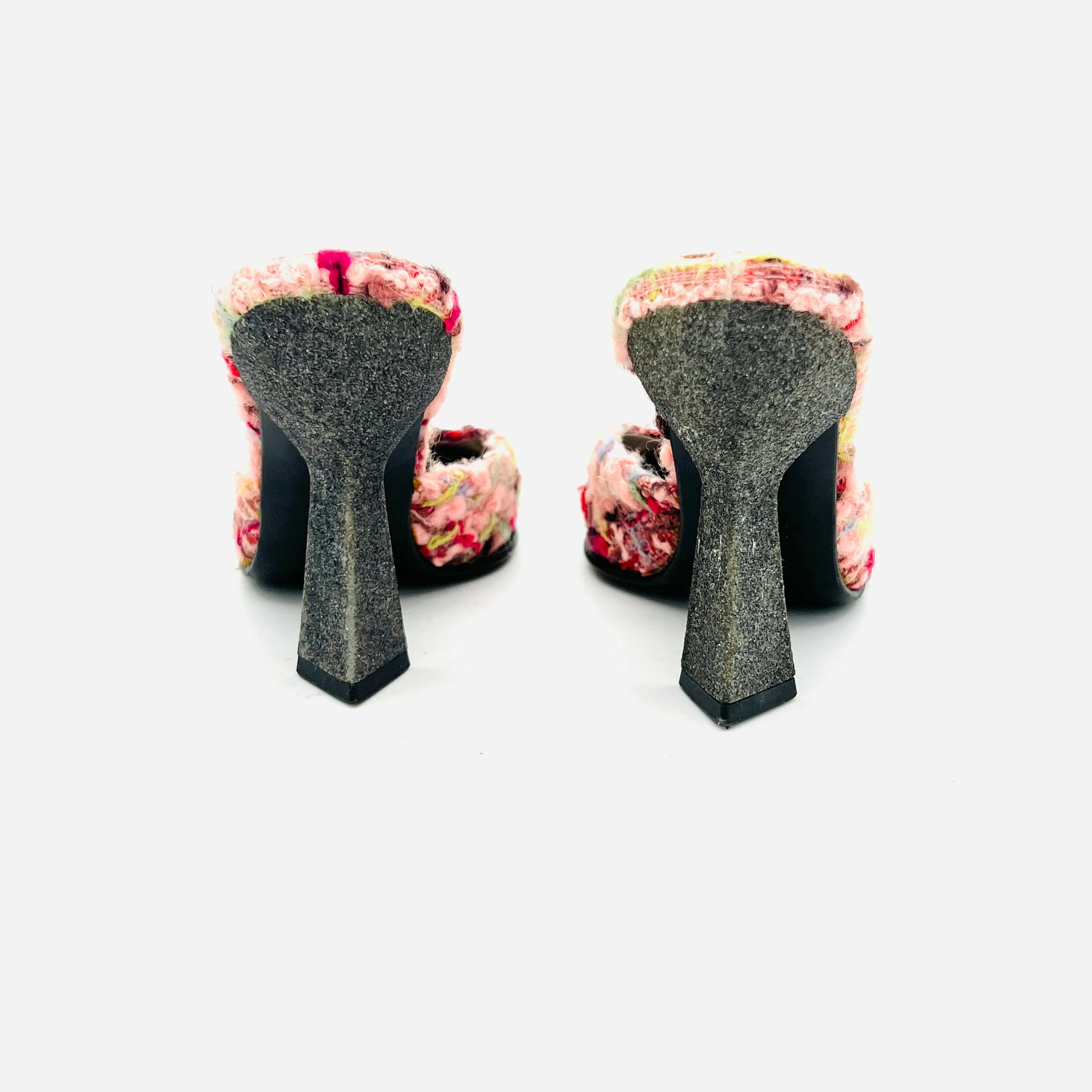 Vintage 90s Heels 90s Glitter Tweed Mules Vintage Designer Size 35 Pumps 90s Luxury Miu Miu Shoes by Miu Miu Designer - Image 9