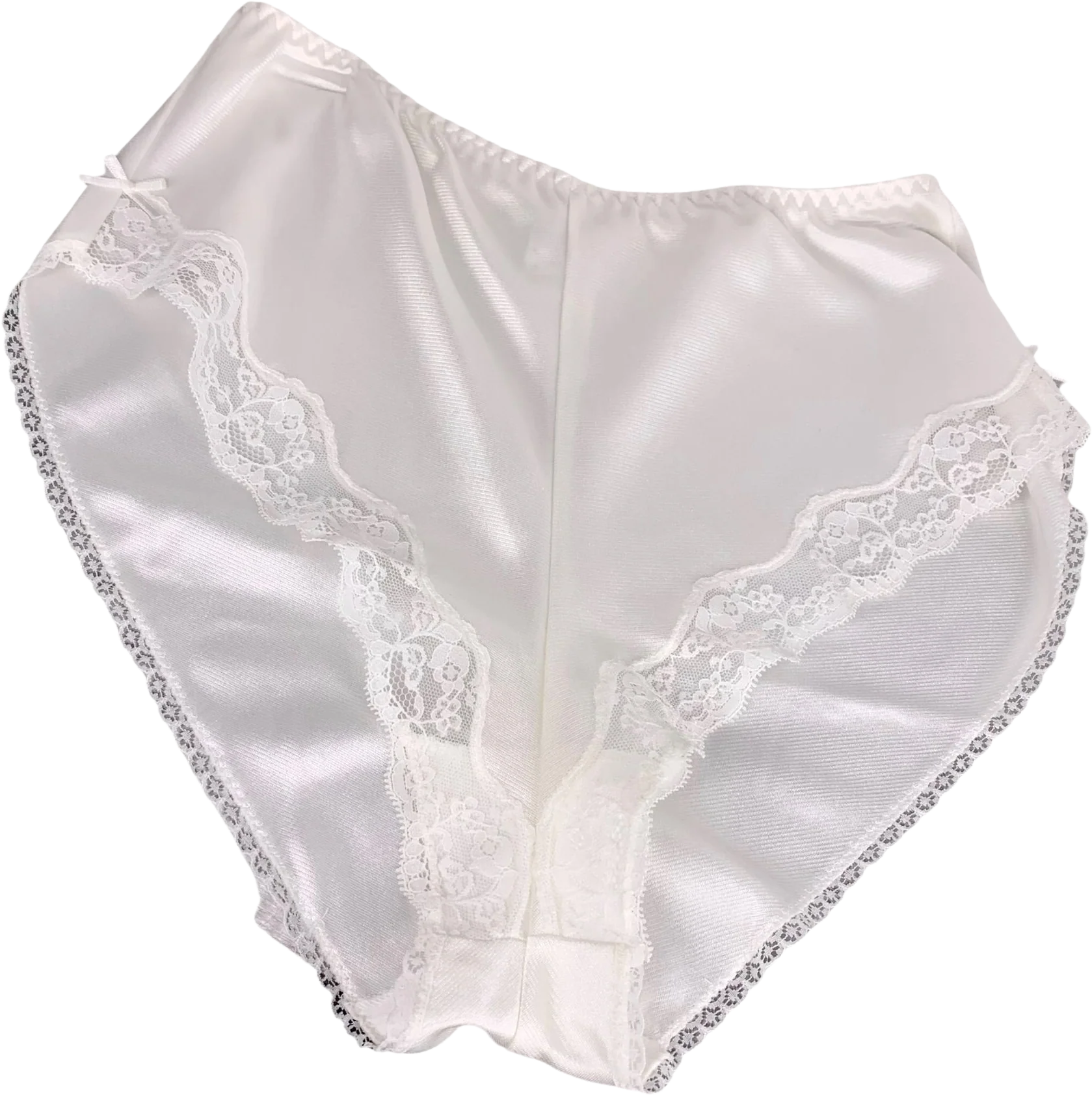 Vintage 90s High Cut Satin Nylon Lace Trim Underwear Medium by Contessa