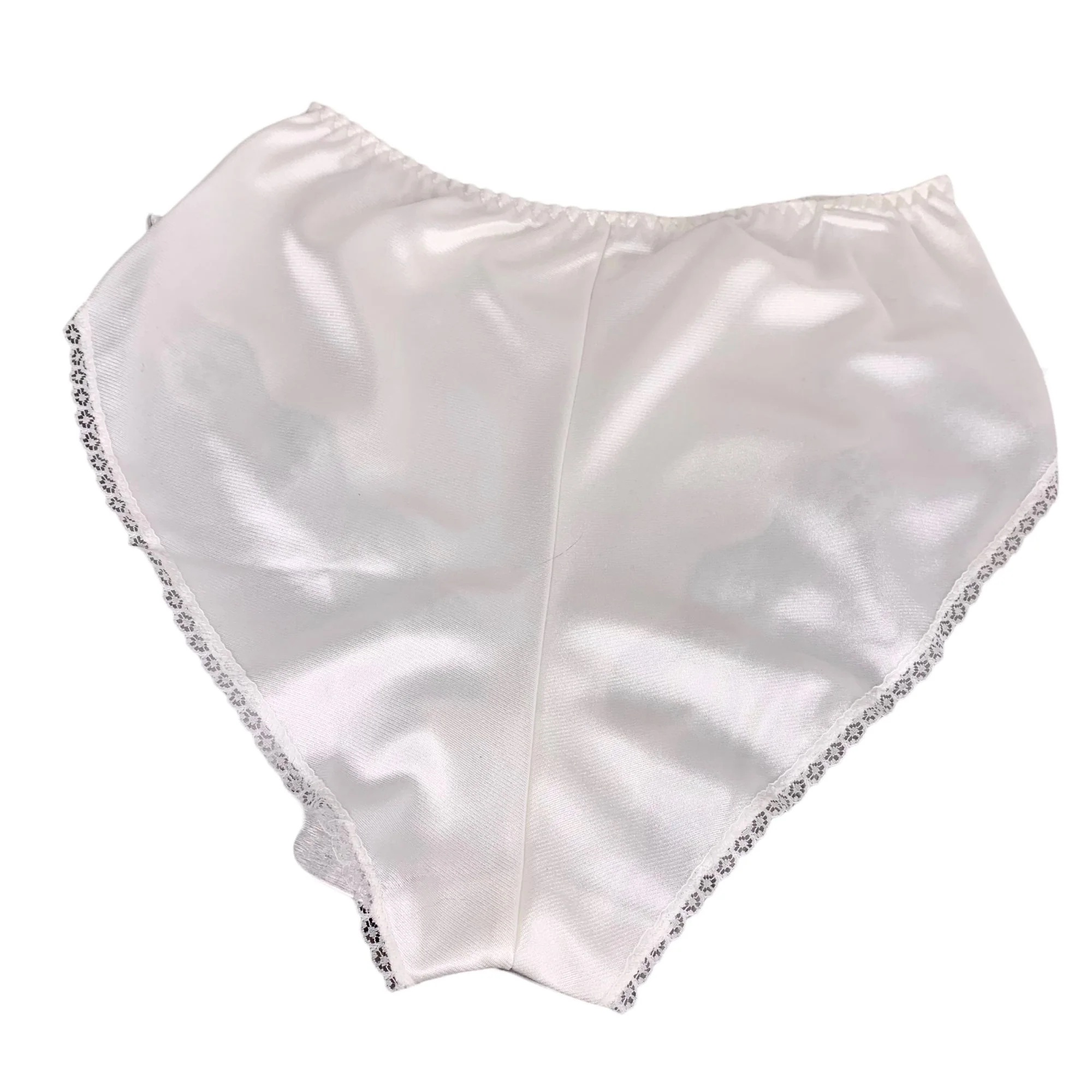 Vintage 90s High Cut Satin Nylon Lace Trim Underwear Medium by Contessa - Image 2