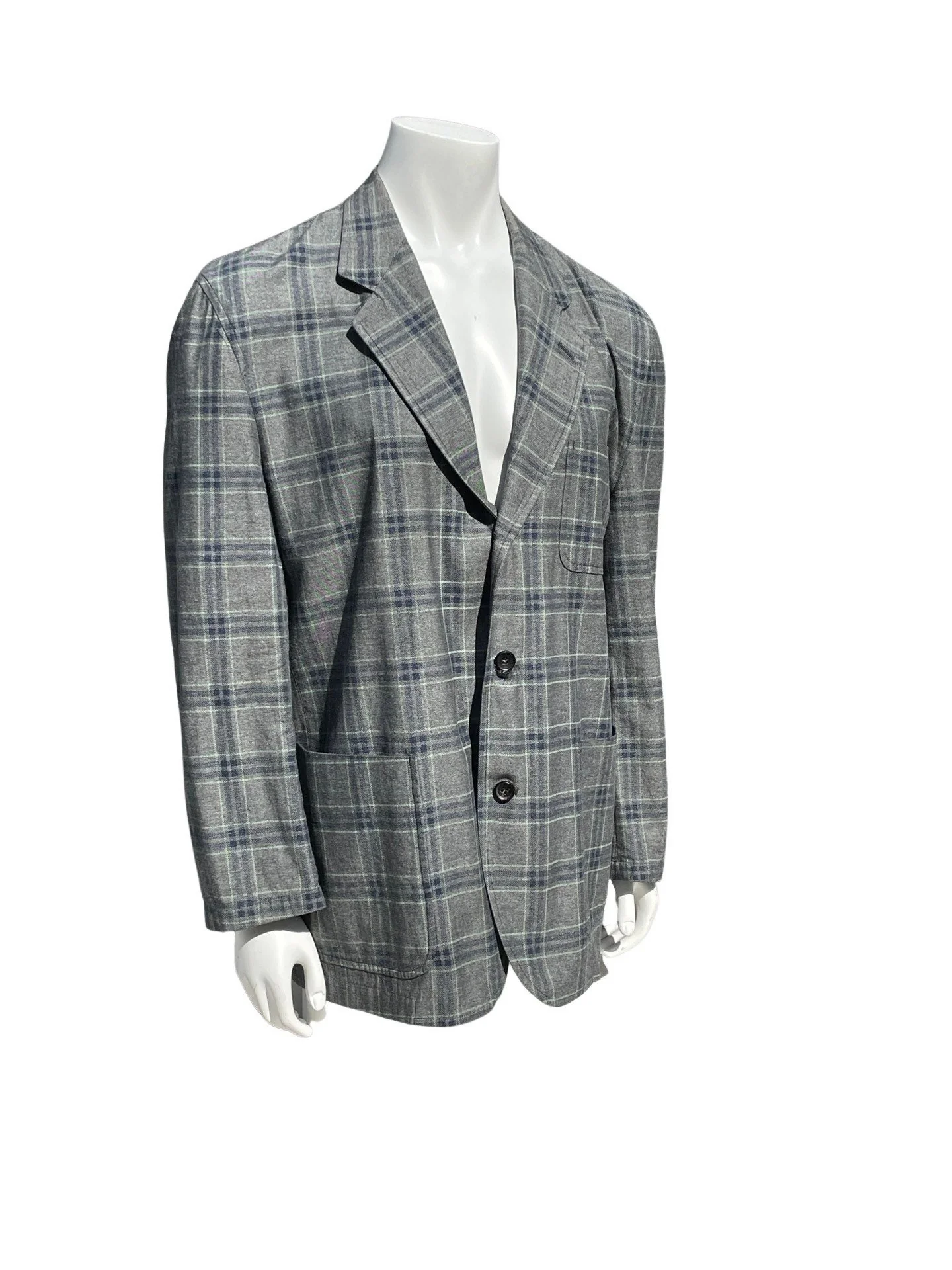 Vintage 90s Homme Summer Blazer Plaid Soft Cotton Checkered Jacket Size M by Comme Des Garcons - Image 3