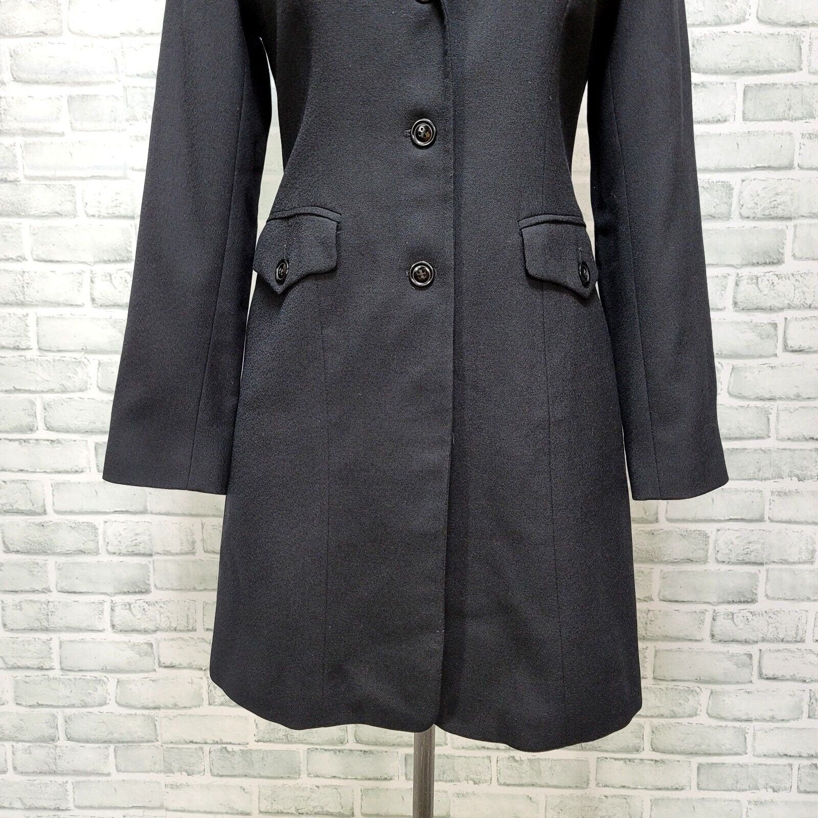 90s Black Wool Long Line Blazer Jacket Career Casual By Hugo Buscati - Image 3