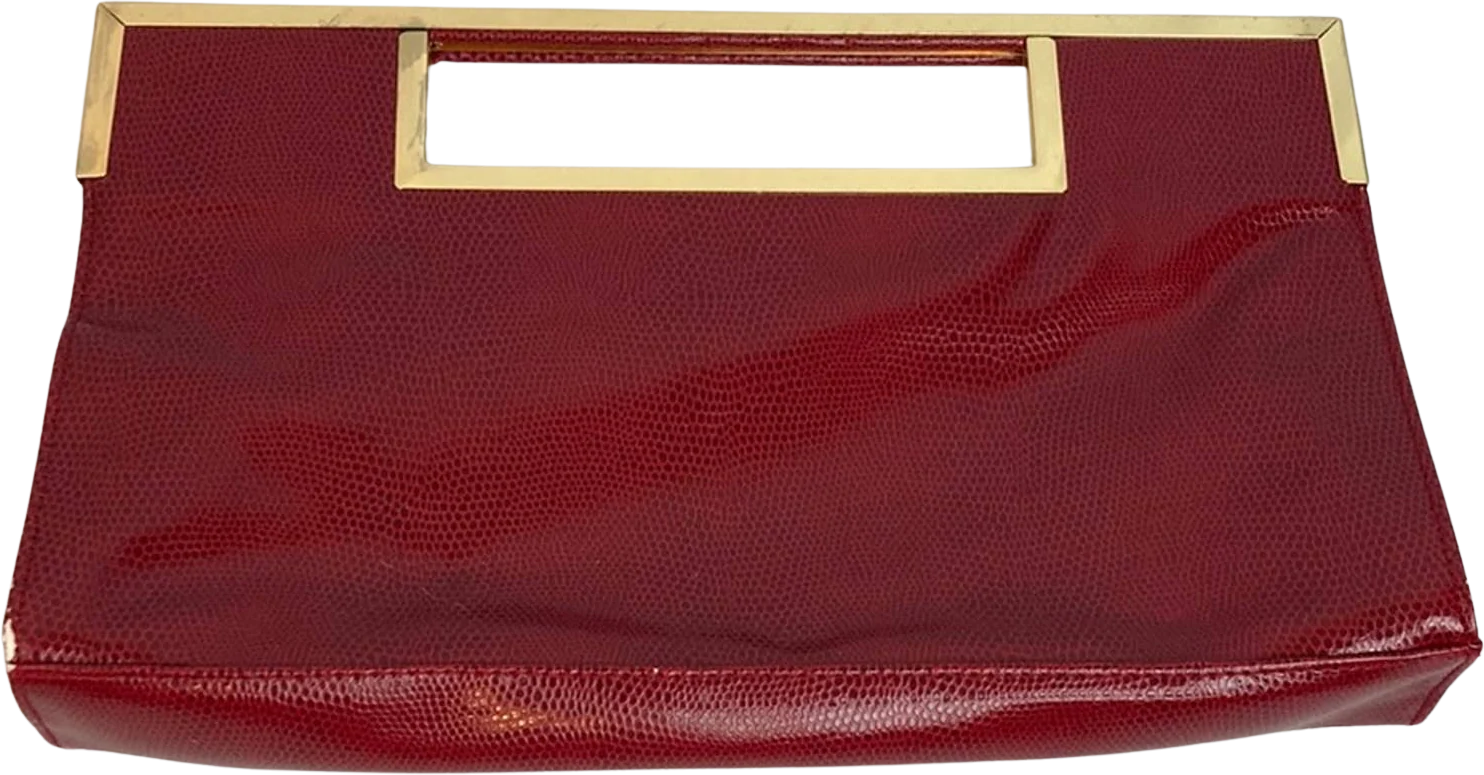 Vintage 90s Joan Rivers Vegan Pebbled Leather Handbag Clutch by Joan Rivers