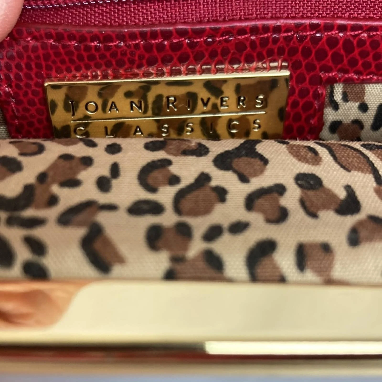 Vintage 90s Joan Rivers Vegan Pebbled Leather Handbag Clutch by Joan Rivers - Image 7