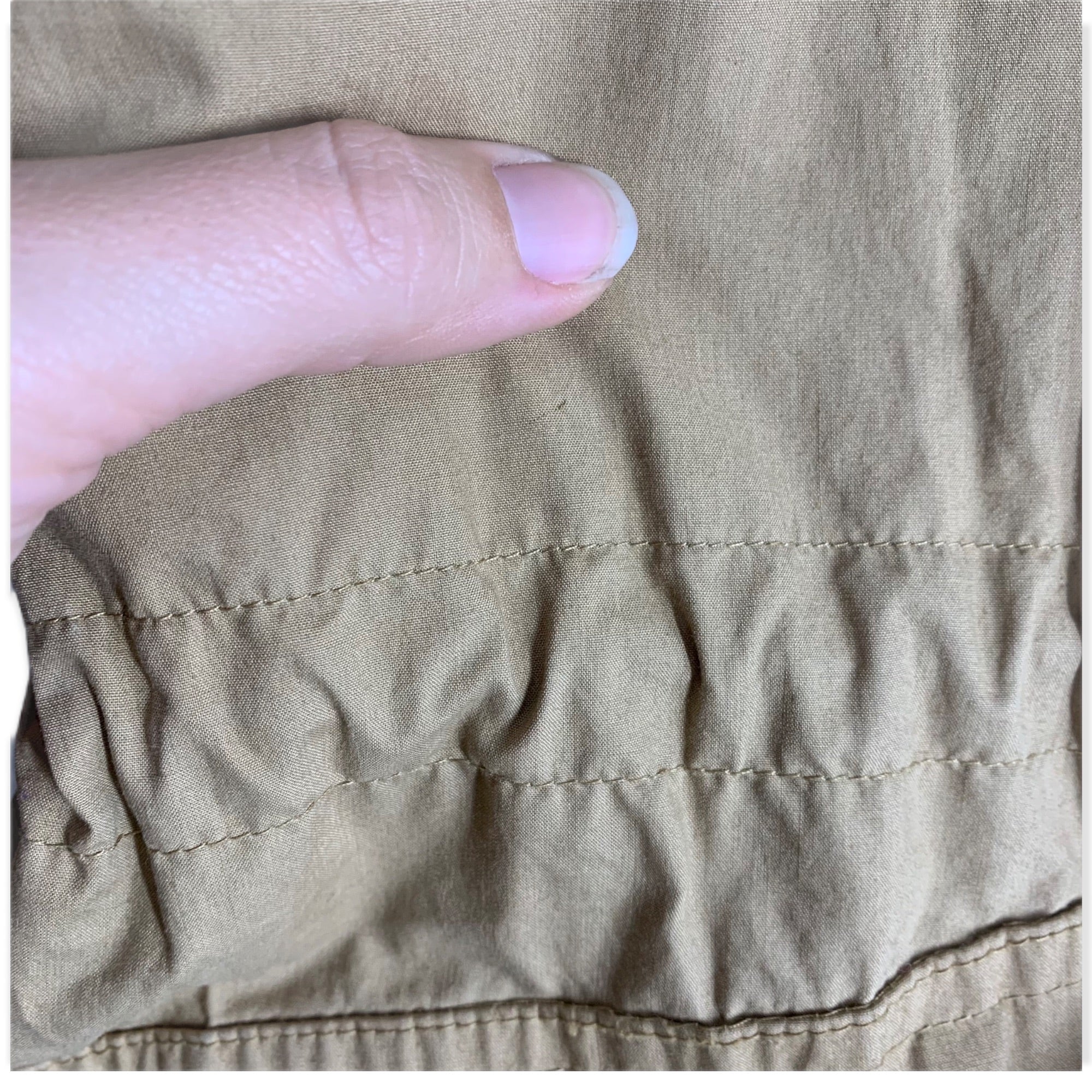 Vintage 90s Khaki Drawstring Waist Lined Jacket Large - Image 12
